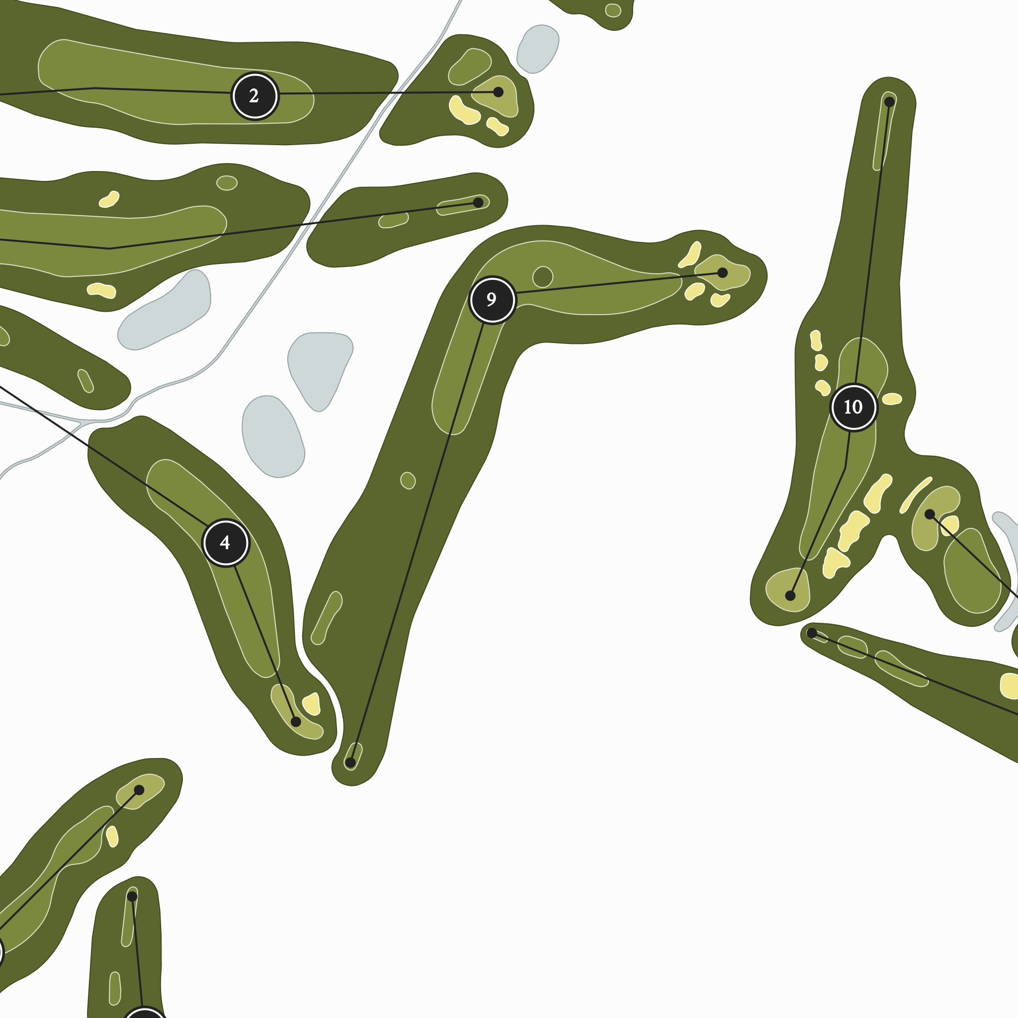 The Wetlands Golf Course | Golf Course Map | Close Up With Hole Numbers #hole numbers_yes