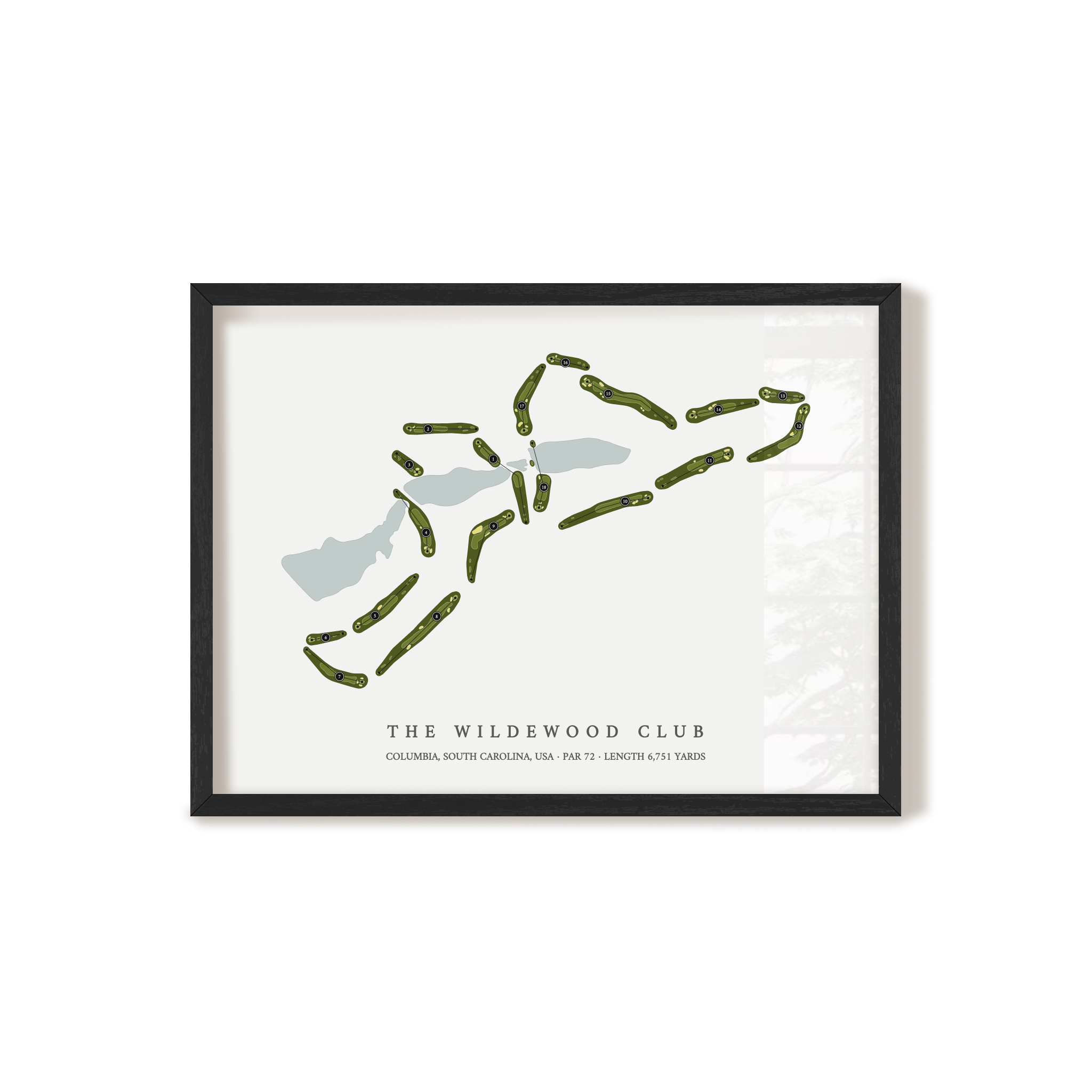 The WildeWood Club | Golf Course Map | Black Frame 