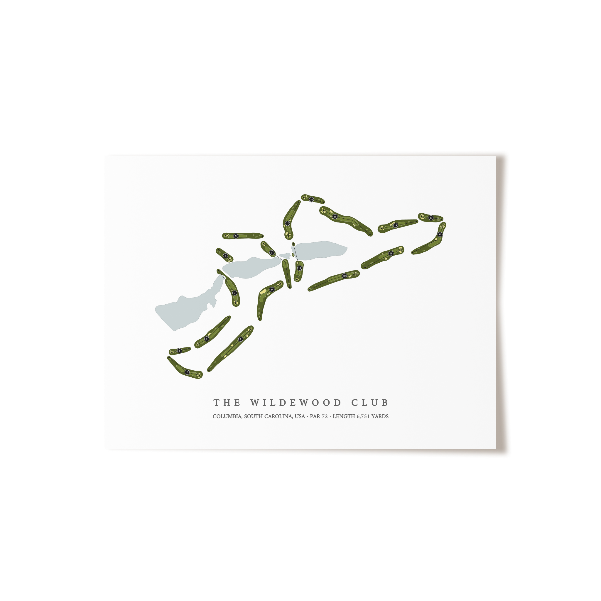 The WildeWood Club | Golf Course Map | Unframed 