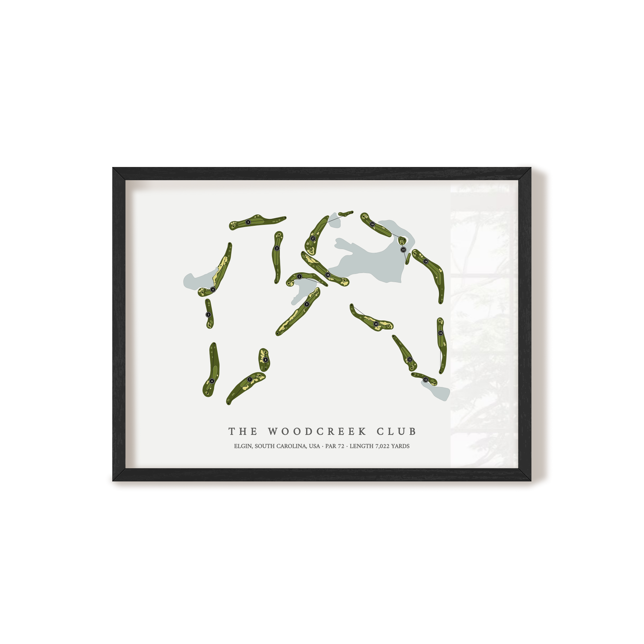 The Woodcreek Club | Golf Course Map | Black Frame 