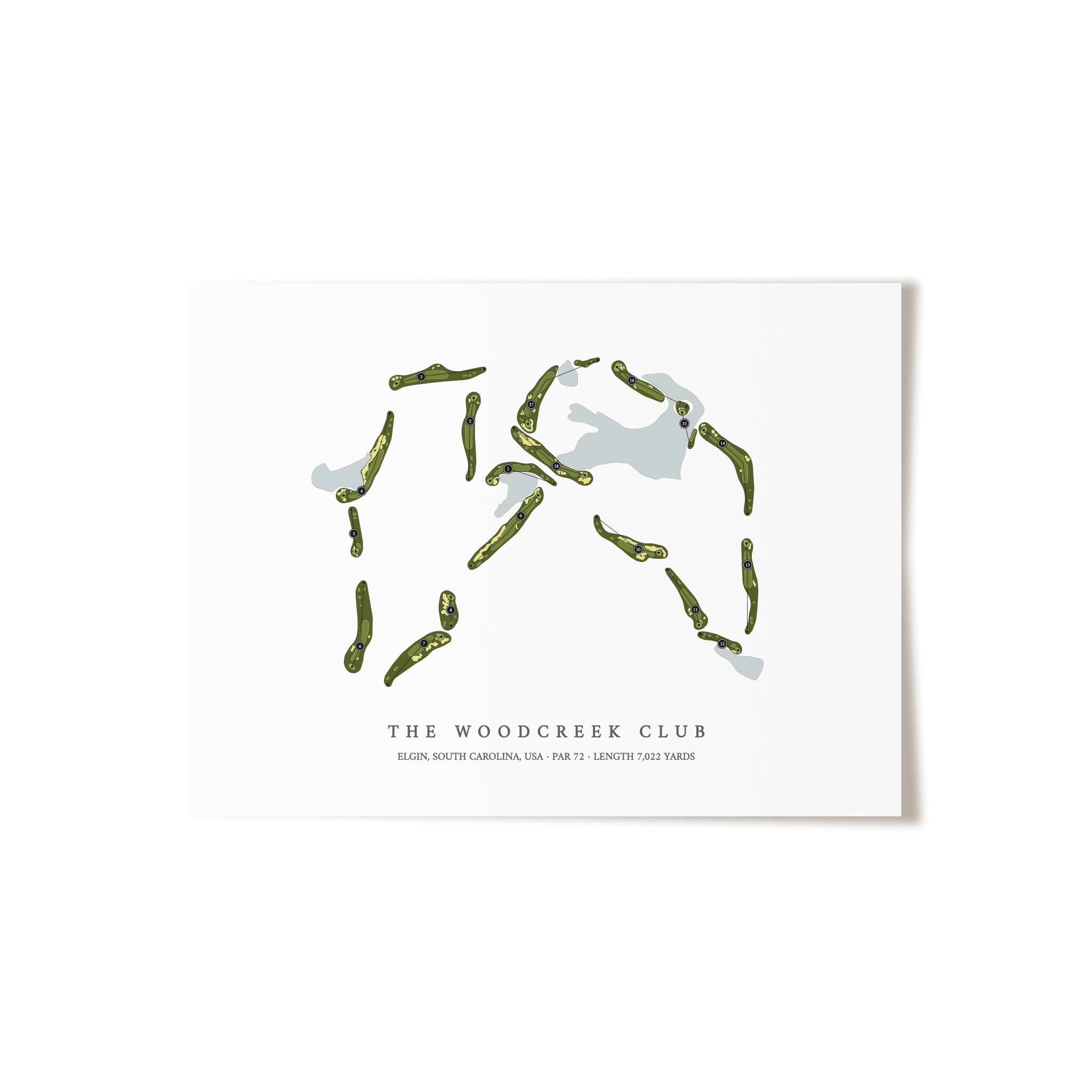 The Woodcreek Club | Golf Course Map | Unframed 