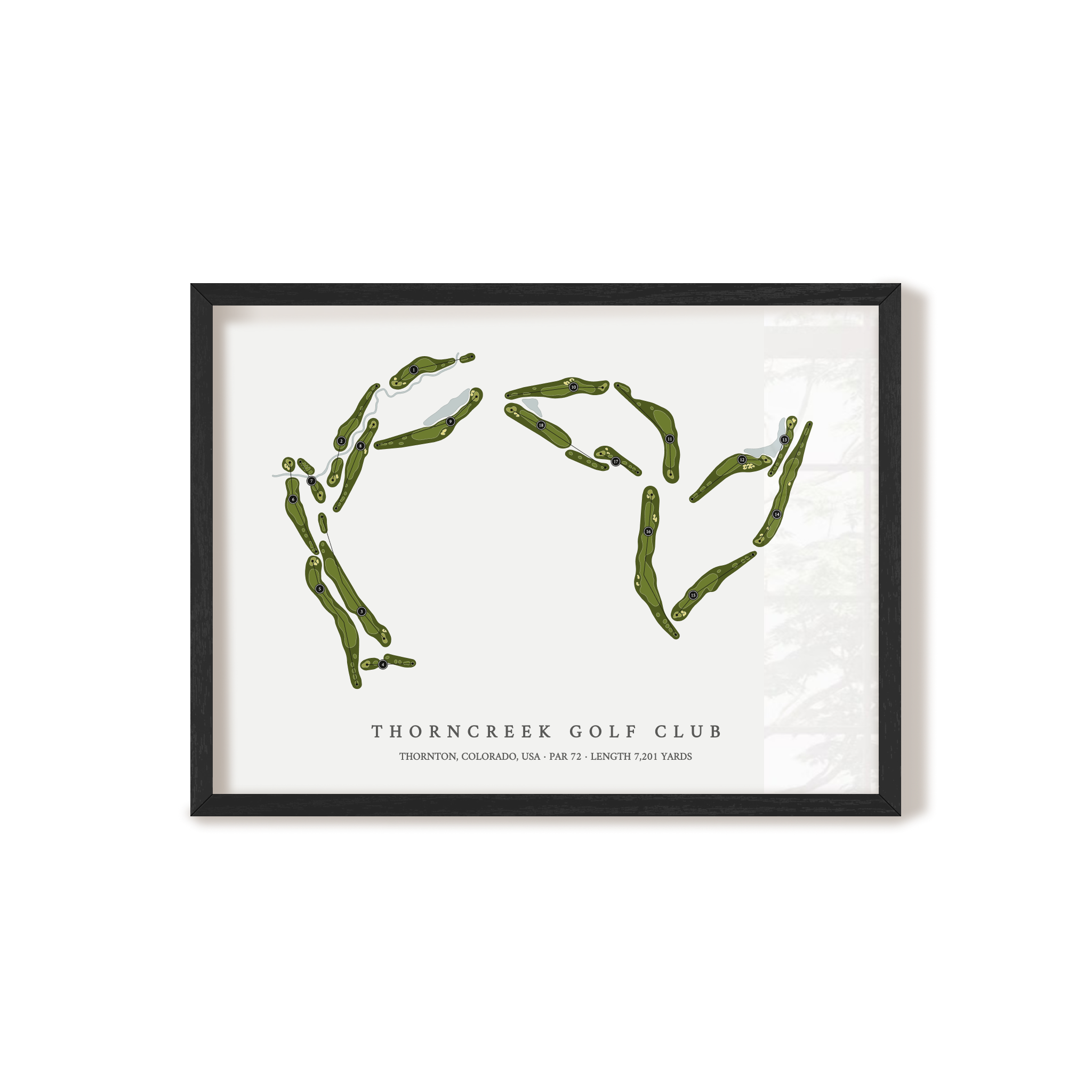 Thorncreek Golf Club | Golf Course Map | Black Frame 