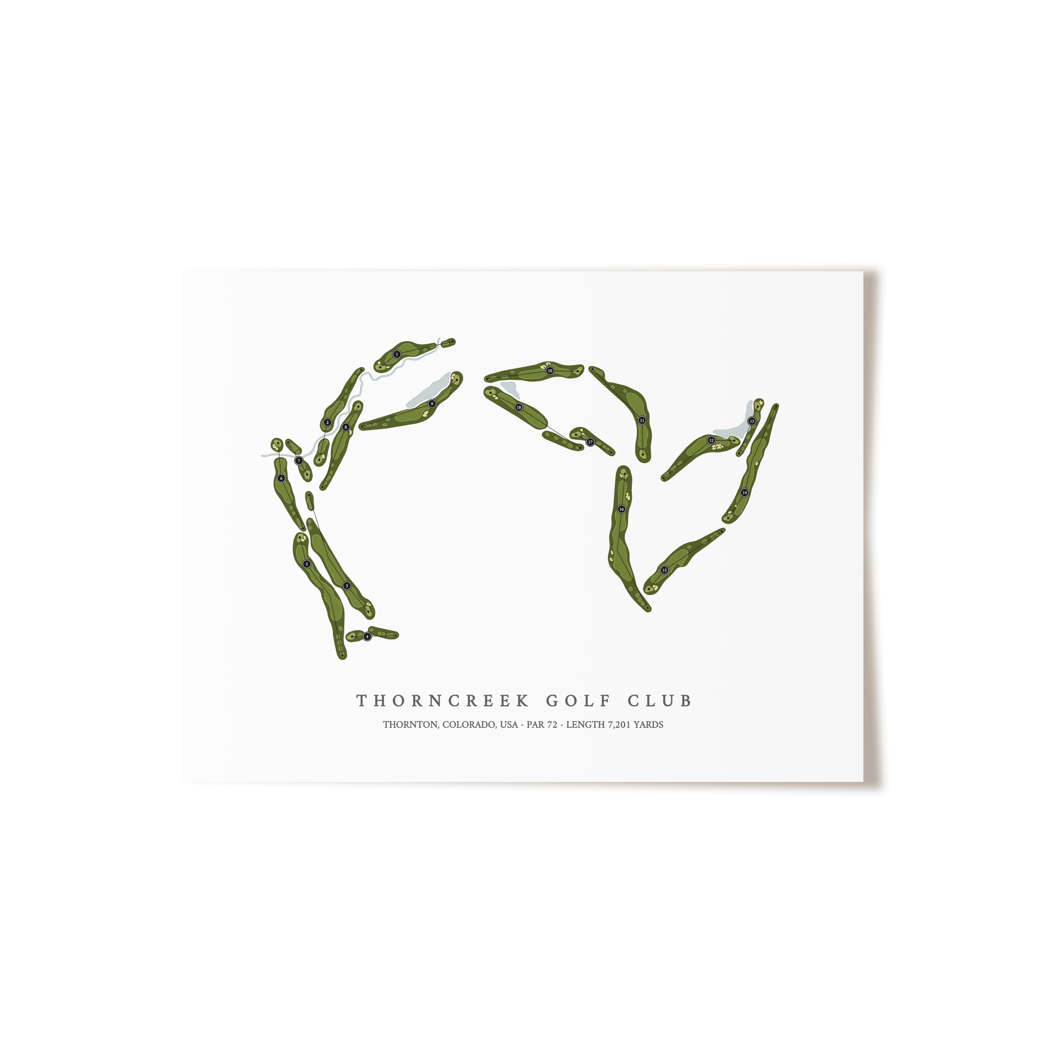 Thorncreek Golf Club | Golf Course Map | Unframed 