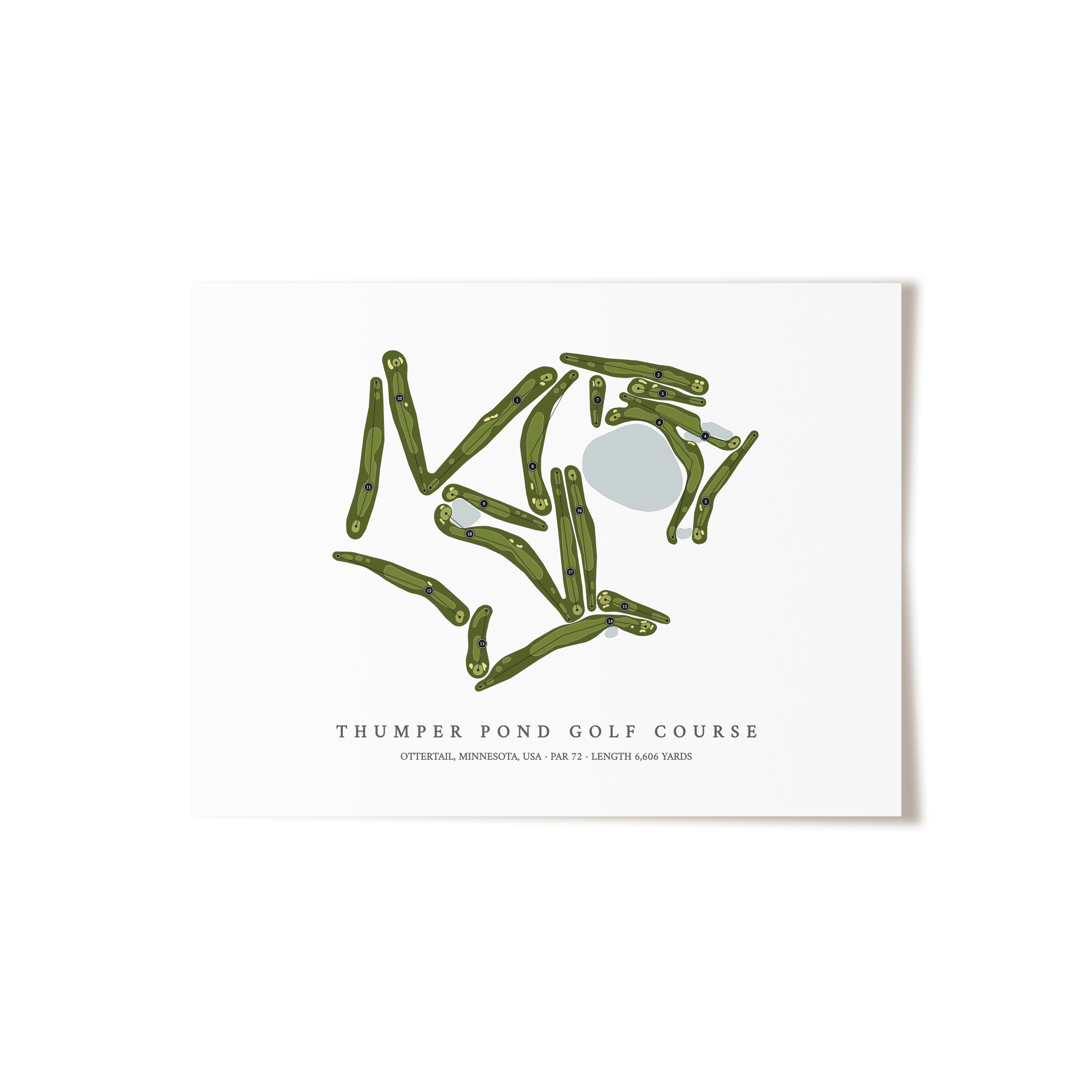 Thumper Pond Golf Course | Golf Course Map | Unframed