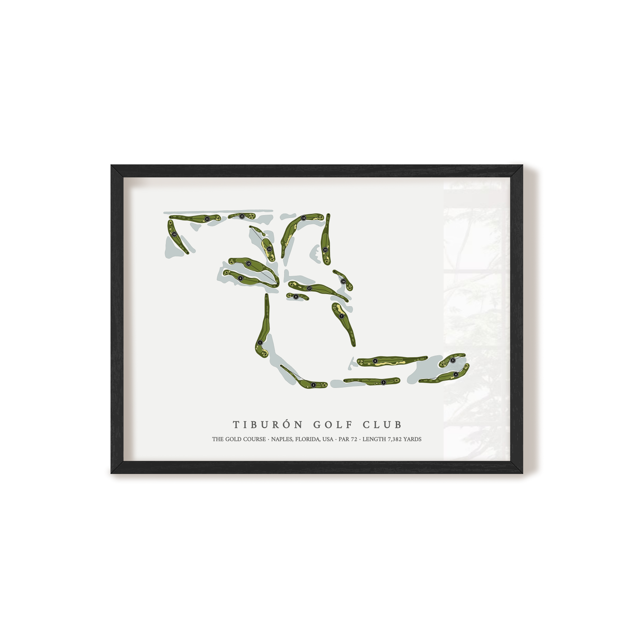 Tiburon Golf Club - The Gold Course | Golf Course Map | Black Frame 