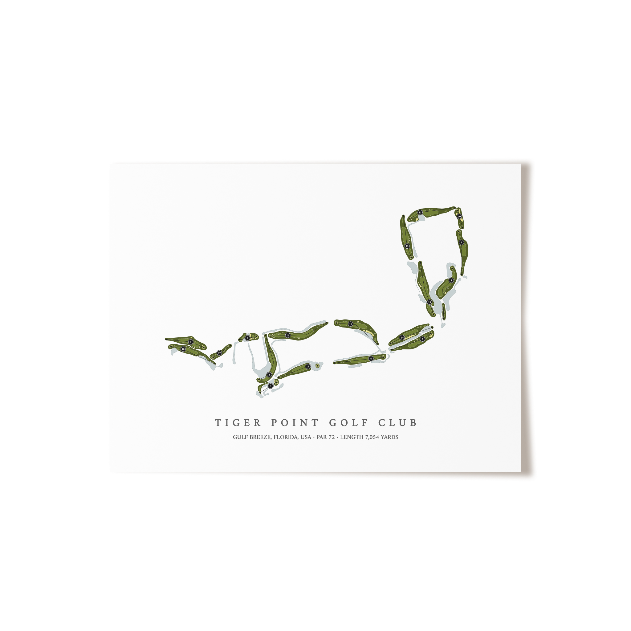 Tiger Point Golf Club | Golf Course Map | Unframed 