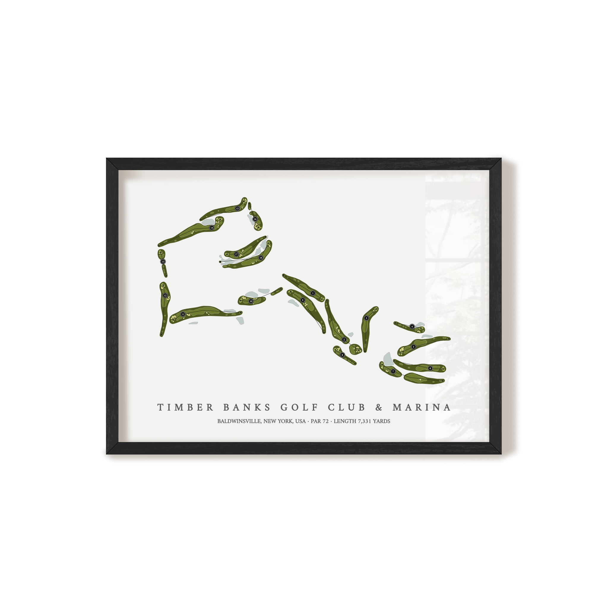 Timber Banks Golf Club & Marina | Golf Course Map | Black Frame 