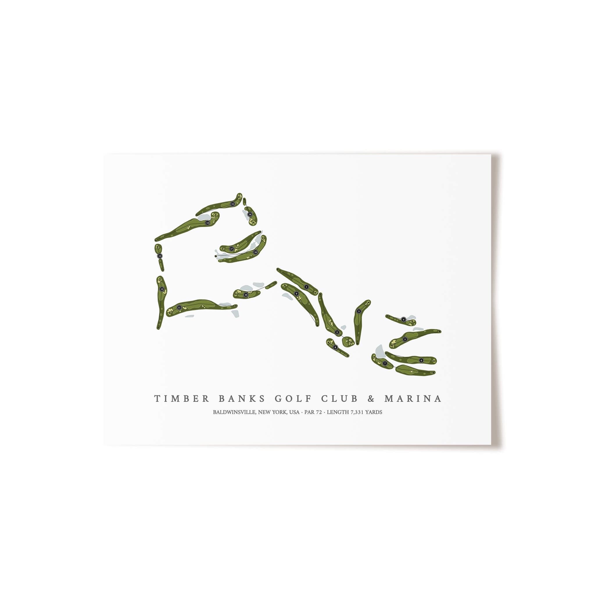 Timber Banks Golf Club & Marina | Golf Course Map | Unframed 
