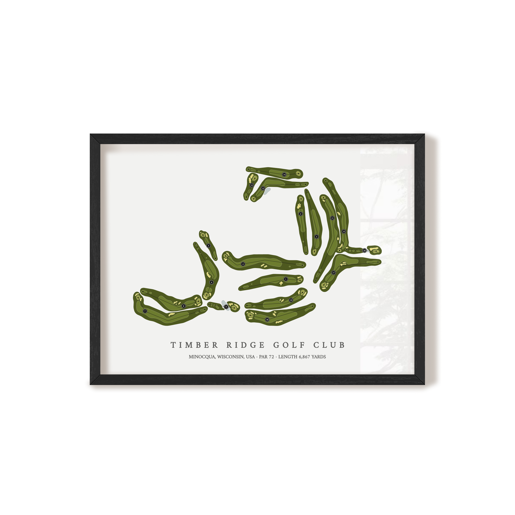 Timber Ridge Golf Club | Golf Course Map | Black Frame 