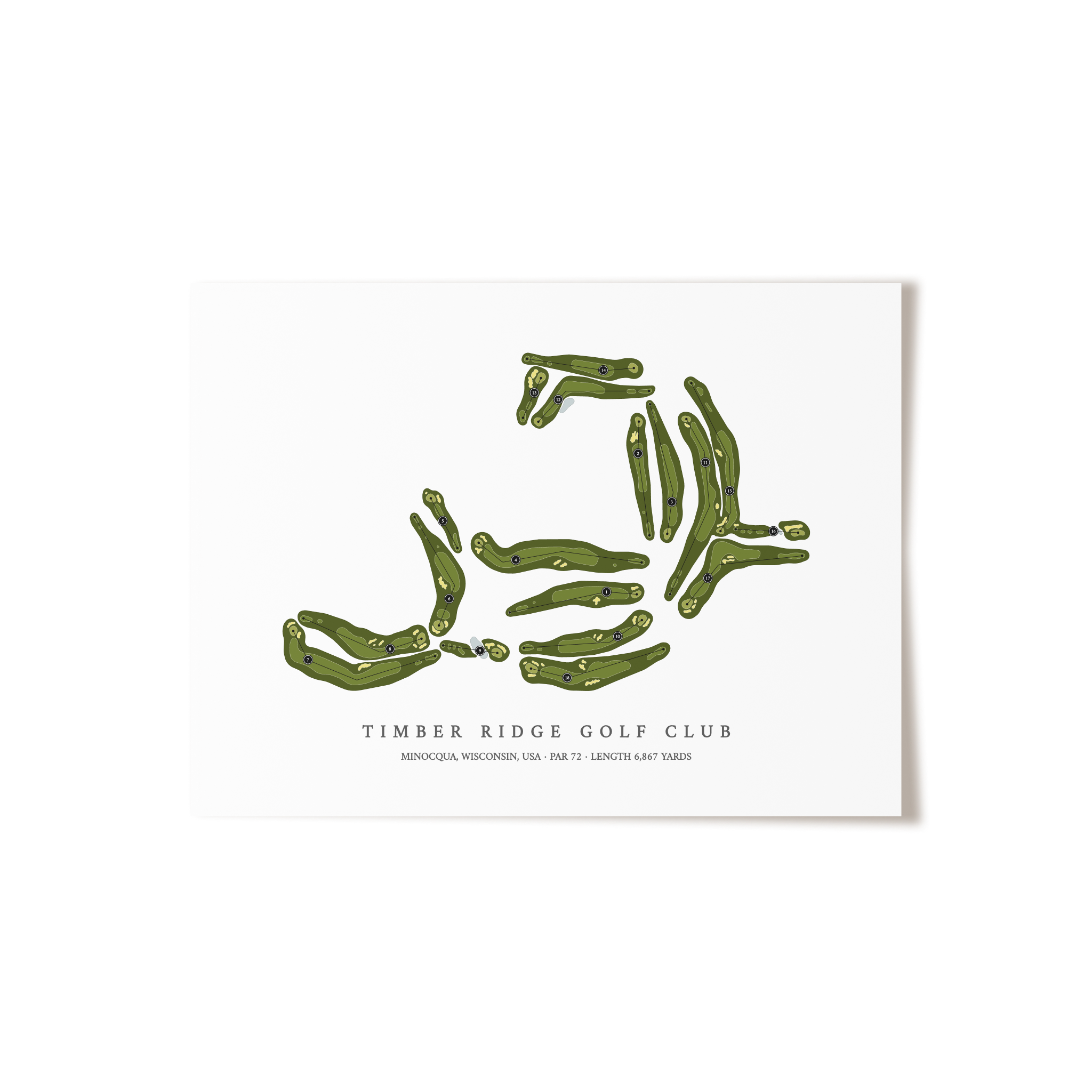 Timber Ridge Golf Club | Golf Course Map | Unframed 
