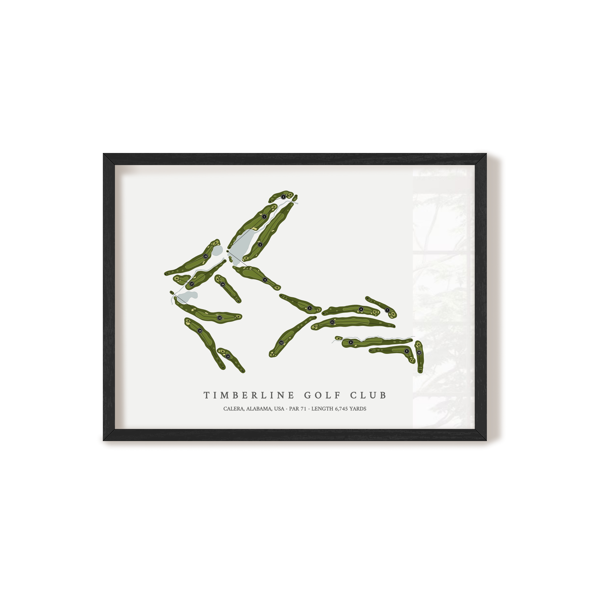 Timberline Golf Club | Golf Course Map | Black Frame 