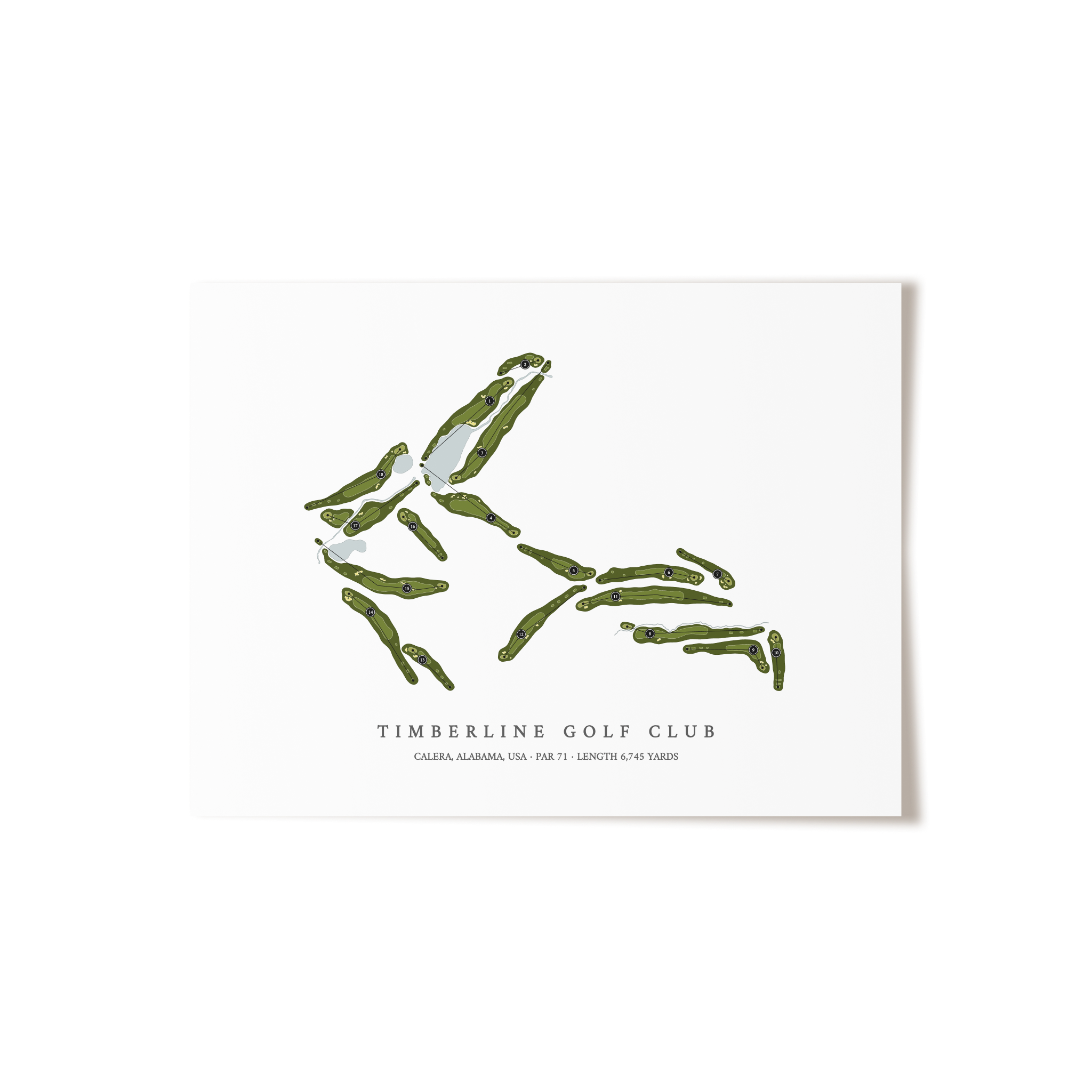 Timberline Golf Club | Golf Course Map | Unframed 