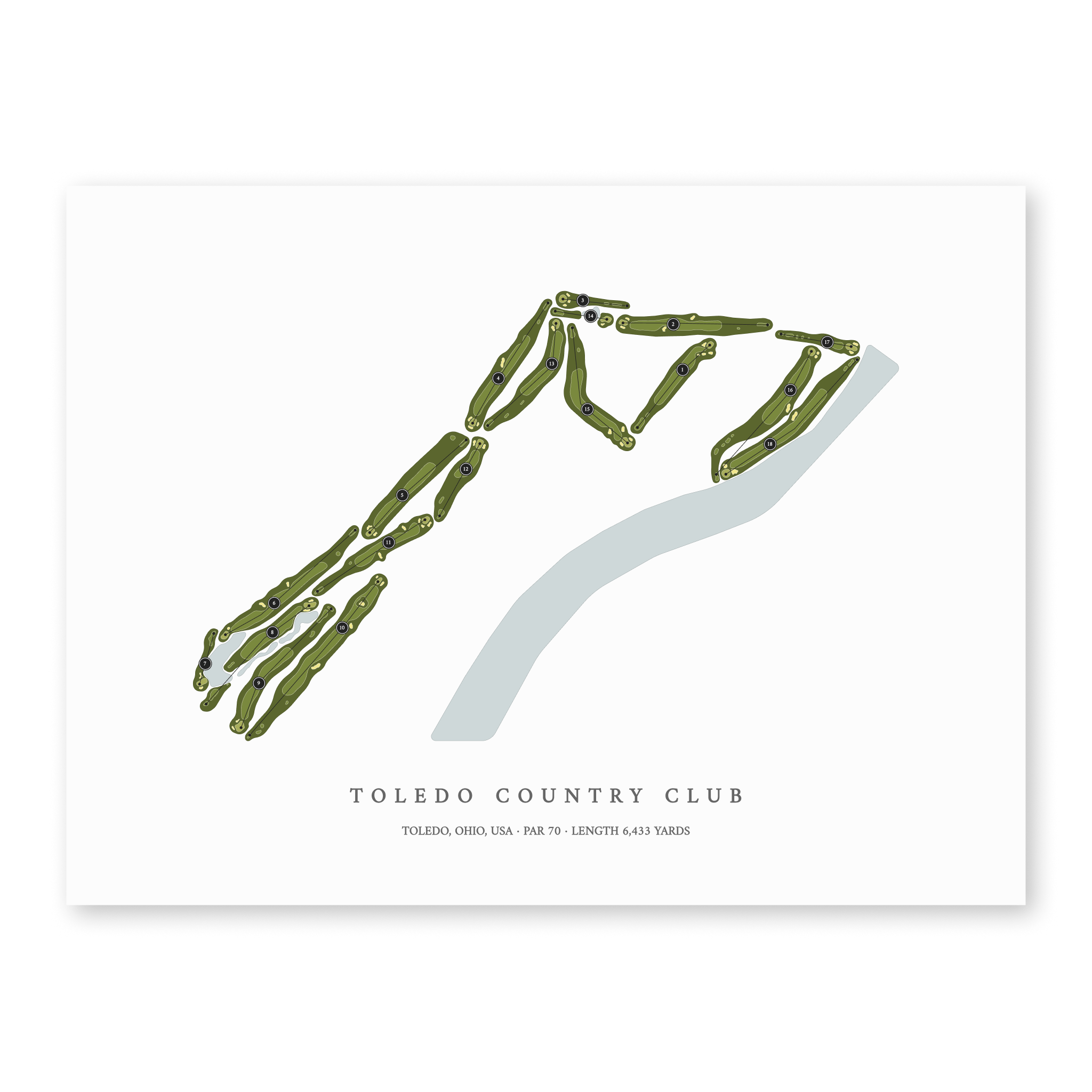 Toledo Country Club | Golf Course Print | Unframed