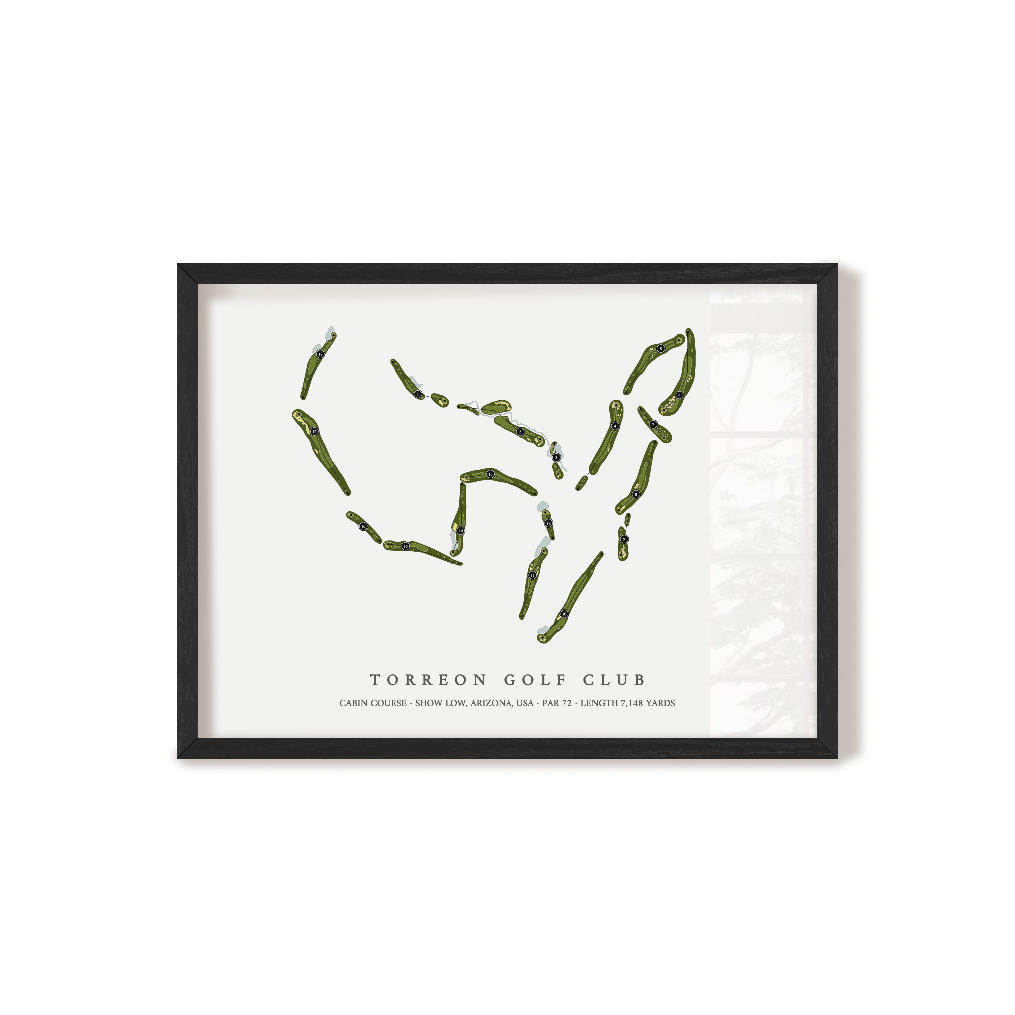 Torreon Golf Club - Cabin Course | Golf Course Map | Black Frame 