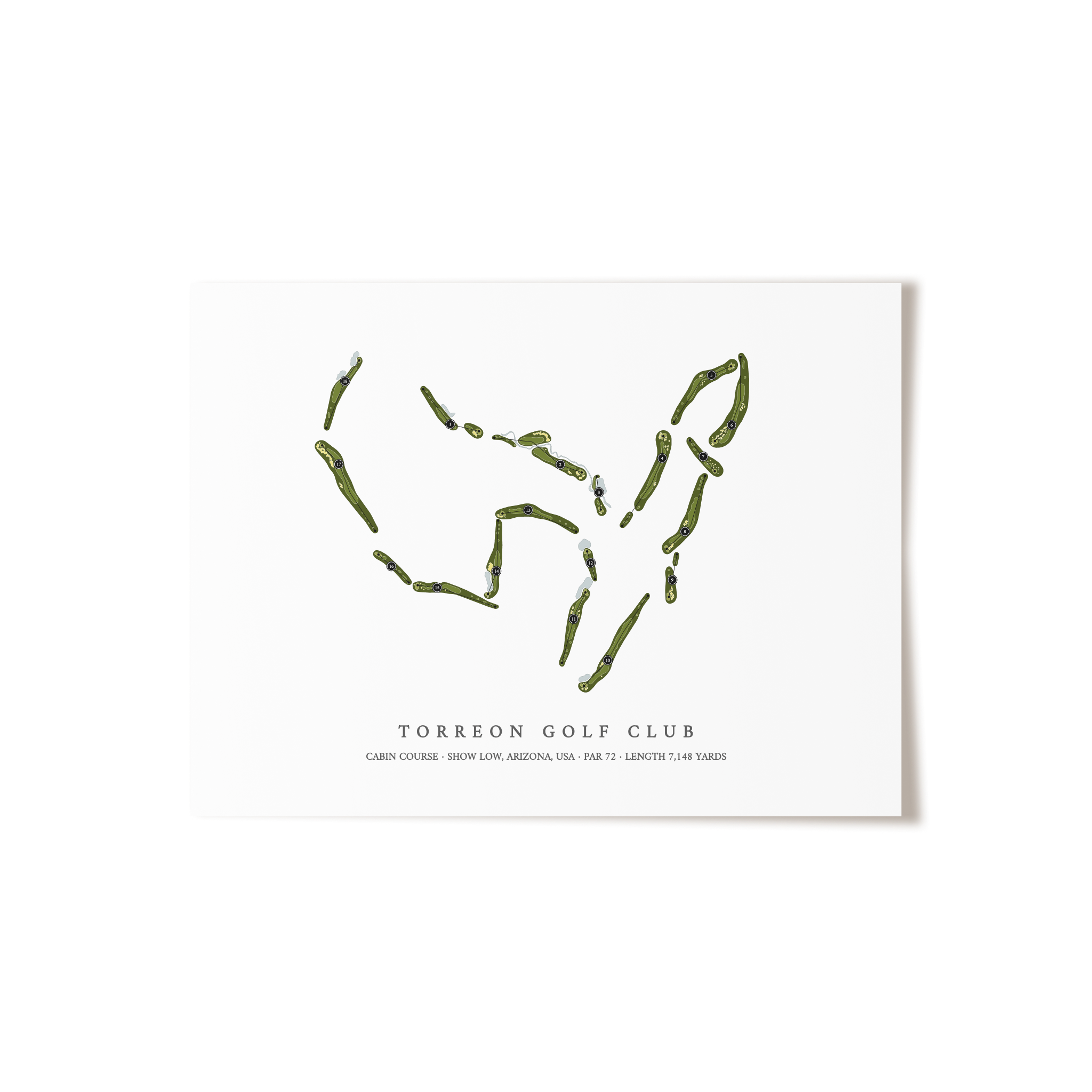 Torreon Golf Club - Cabin Course | Golf Course Map | Unframed 