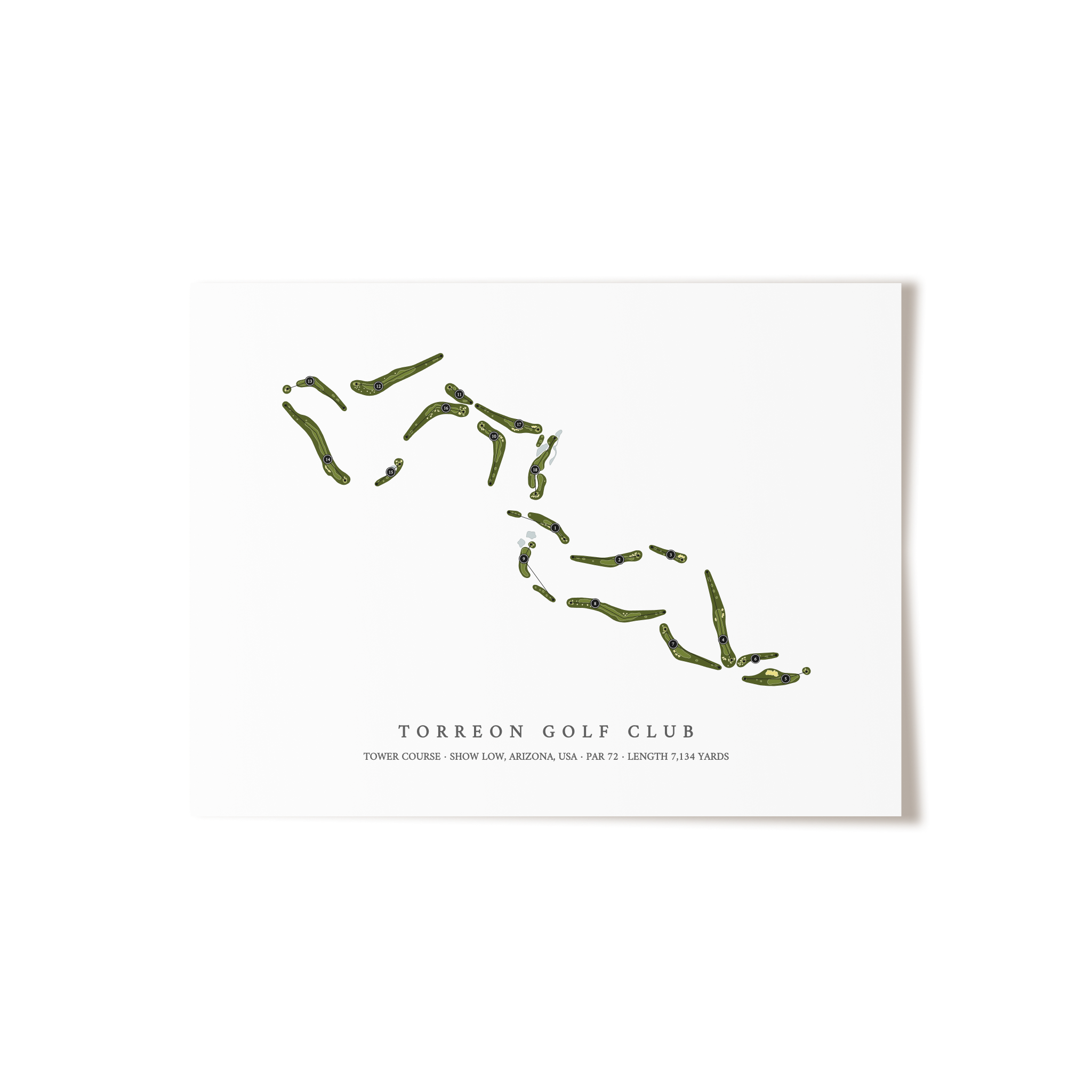 Torreon Golf Club - Tower Course | Golf Course Map | Unframed 