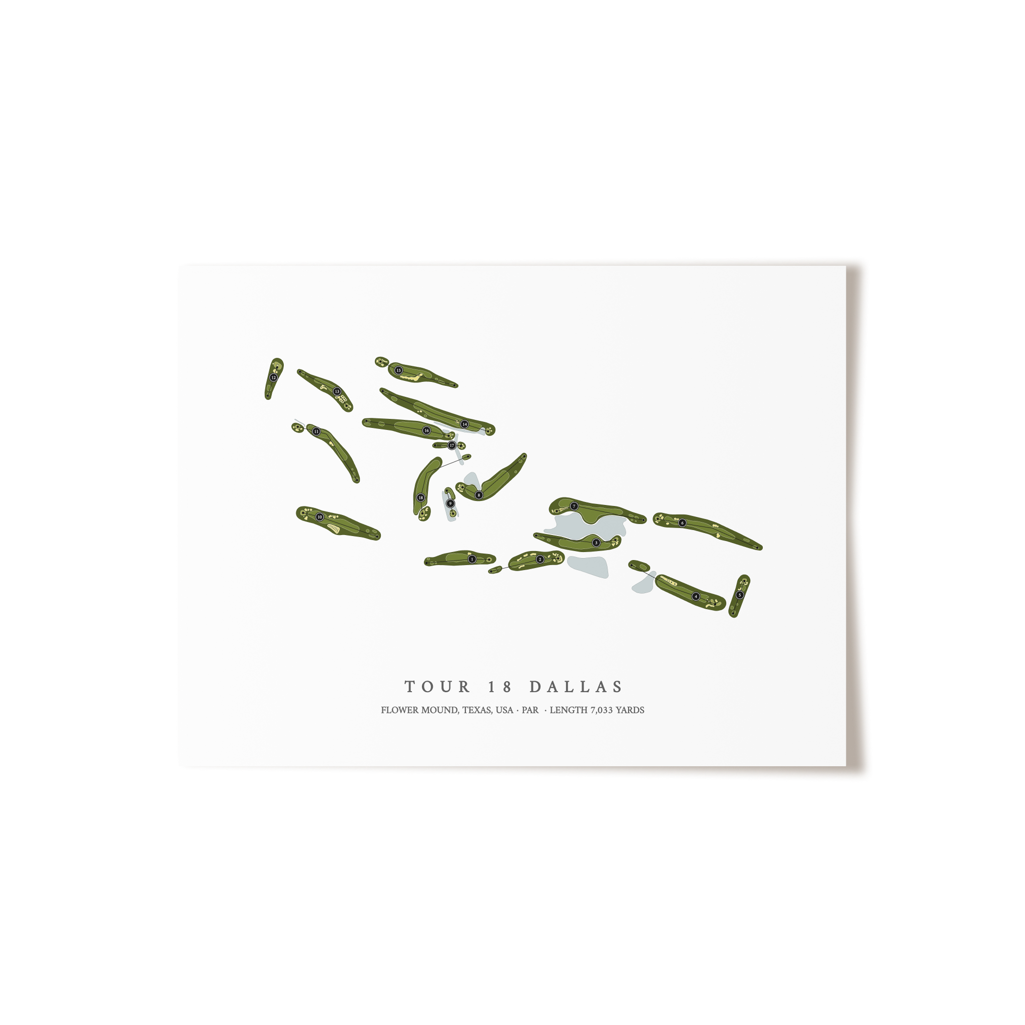 Tour 18 Dallas | Golf Course Map | Unframed 