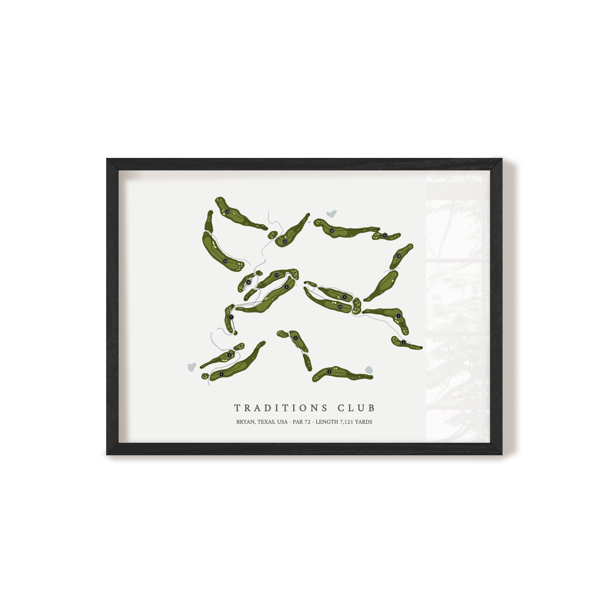 Traditions Club | Golf Course Map | Black Frame 