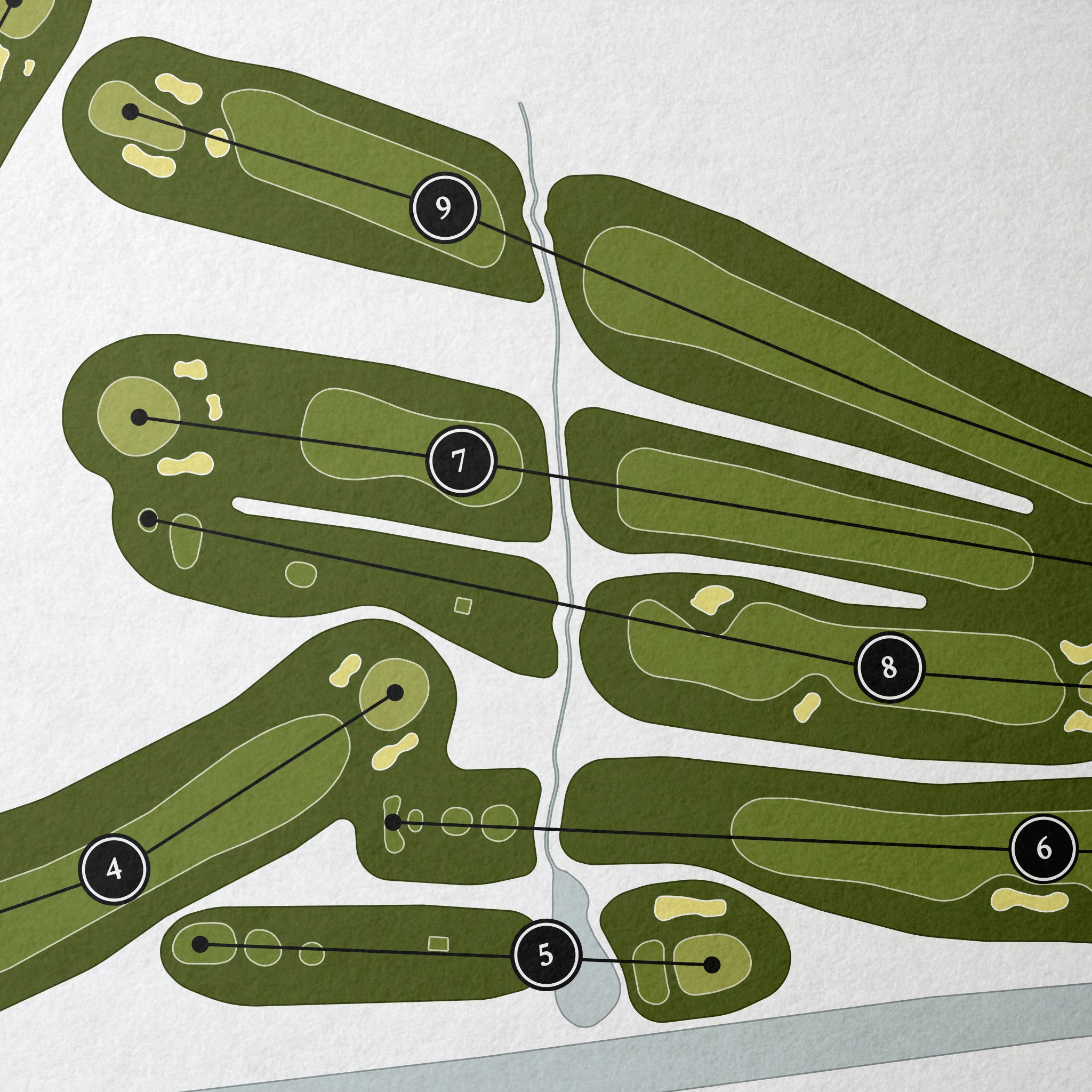 Trenton Country Club | Golf Course Print | Close Up