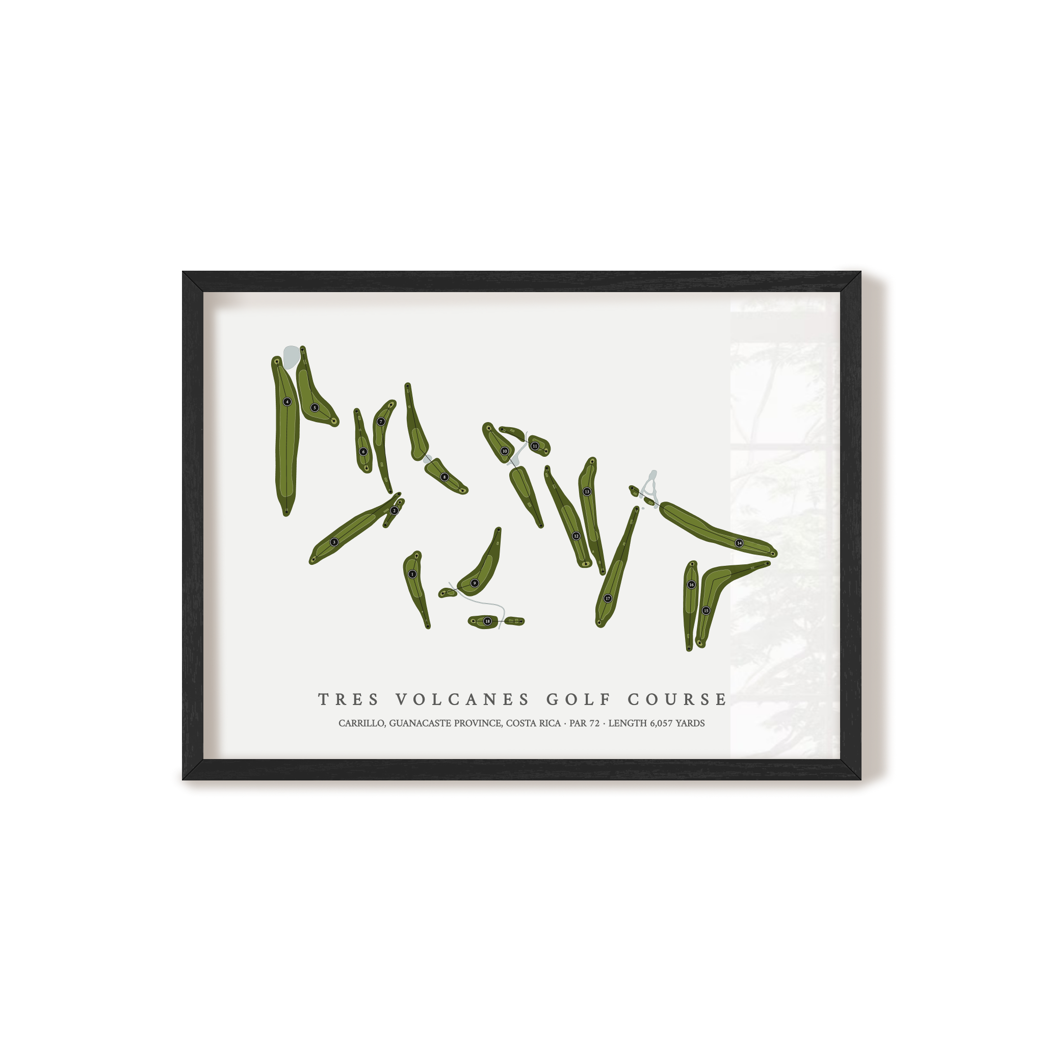 Tres Volcanes Golf Course | Golf Course Map | Black Frame 