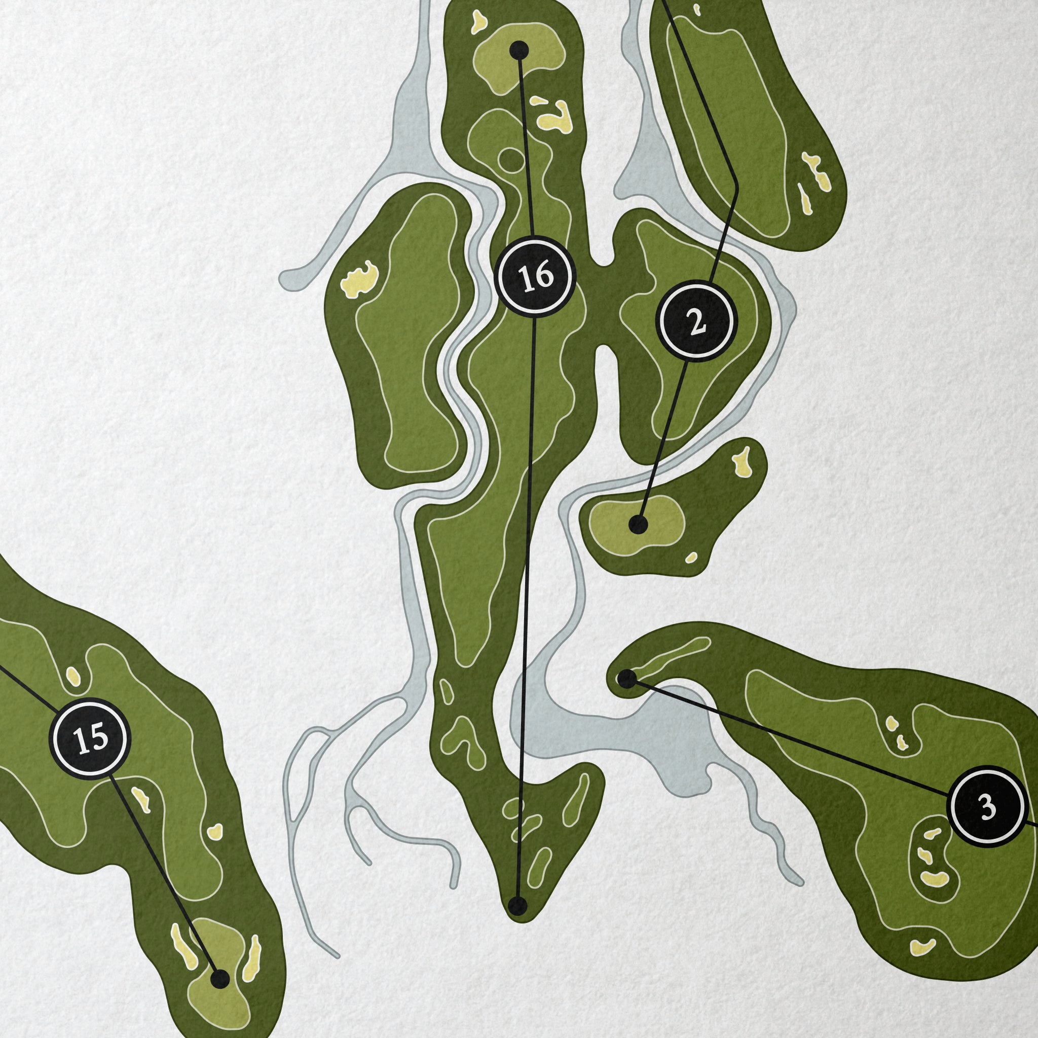 Tributary Golf Course | Golf Course Map | Close Up 