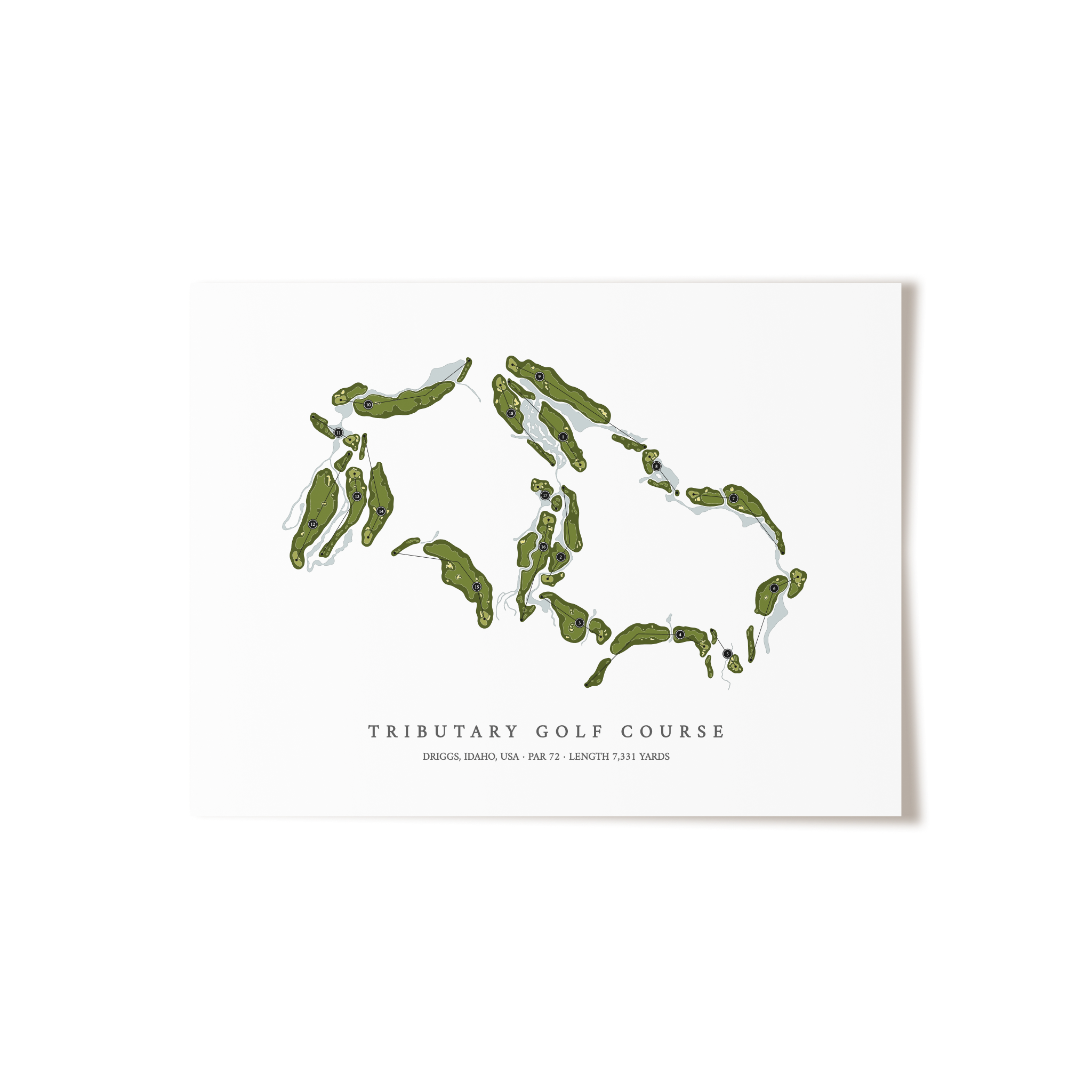 Tributary Golf Course | Golf Course Map | Unframed 