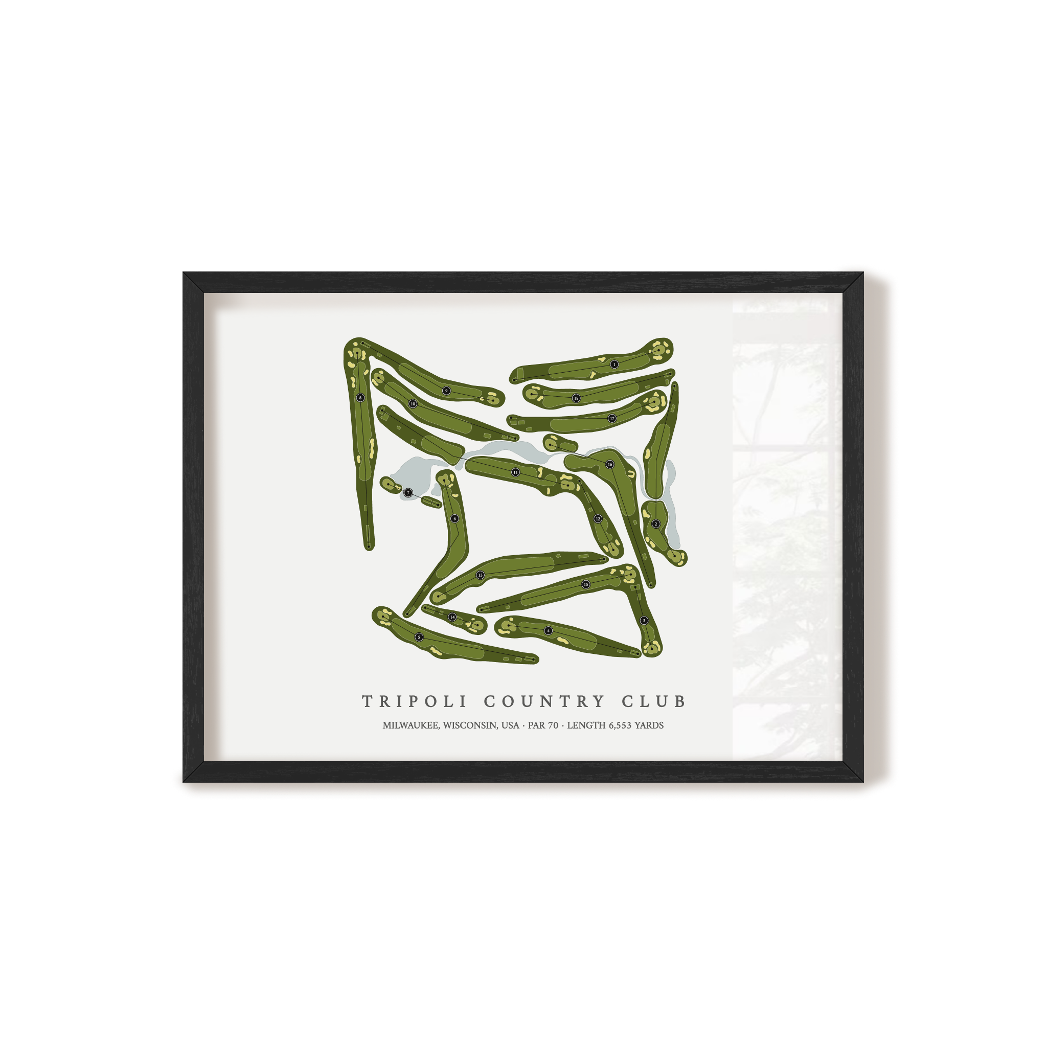 Tripoli Country Club | Golf Course Map | Black Frame 