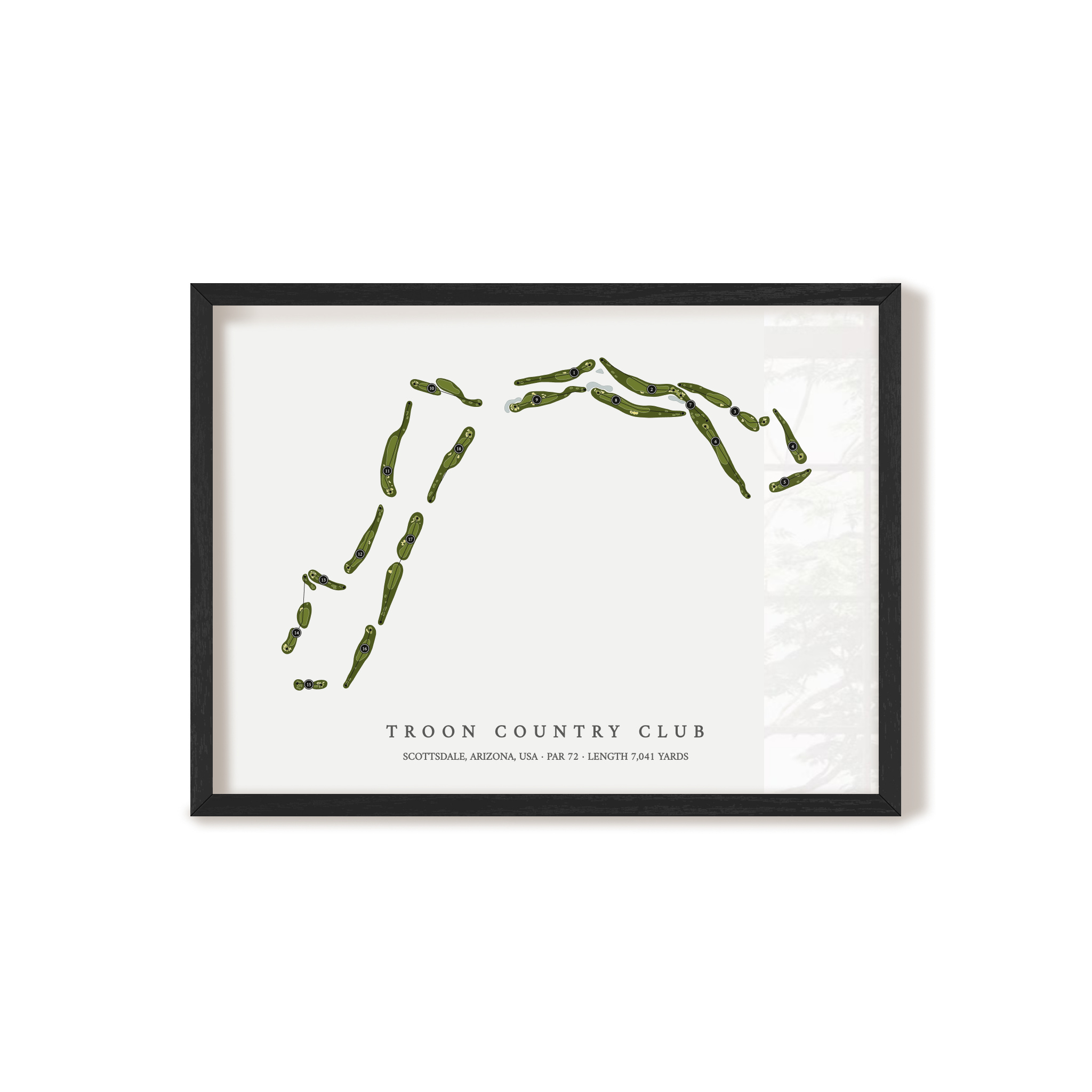 Troon Country Club | Golf Course Map | Black Frame 