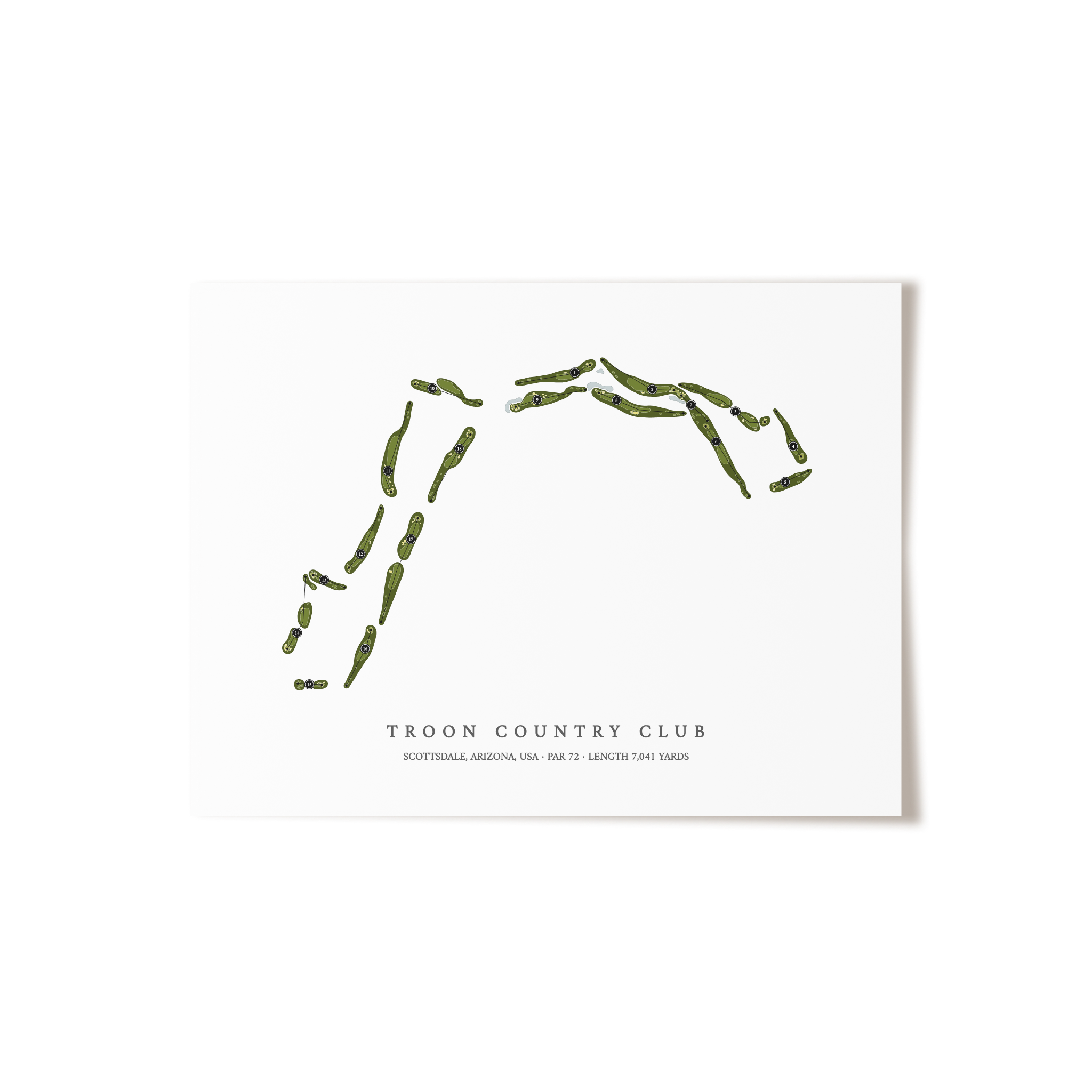 Troon Country Club | Golf Course Map | Unframed 