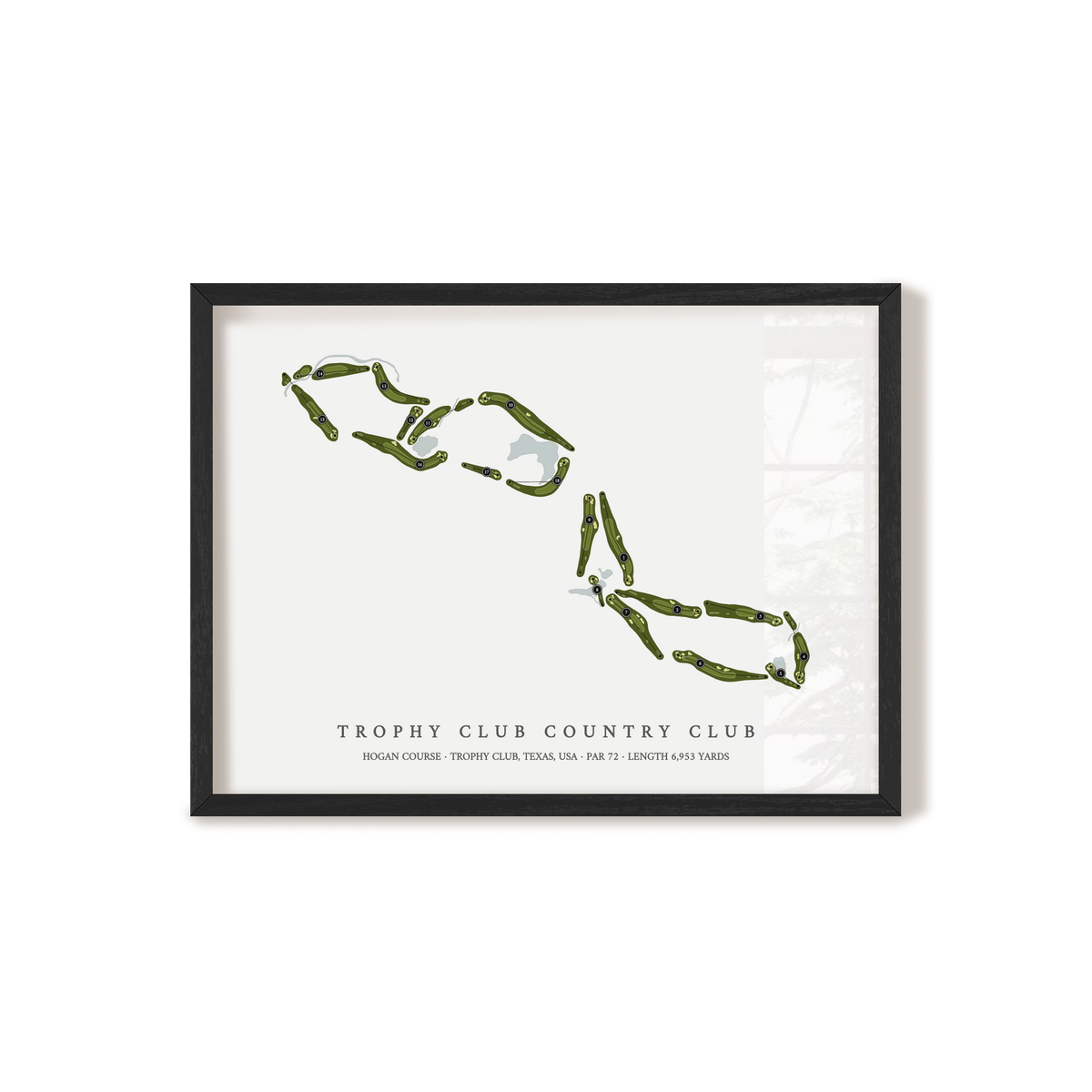 Trophy Club Country Club - Hogan Course | Golf Course Map | Black Frame