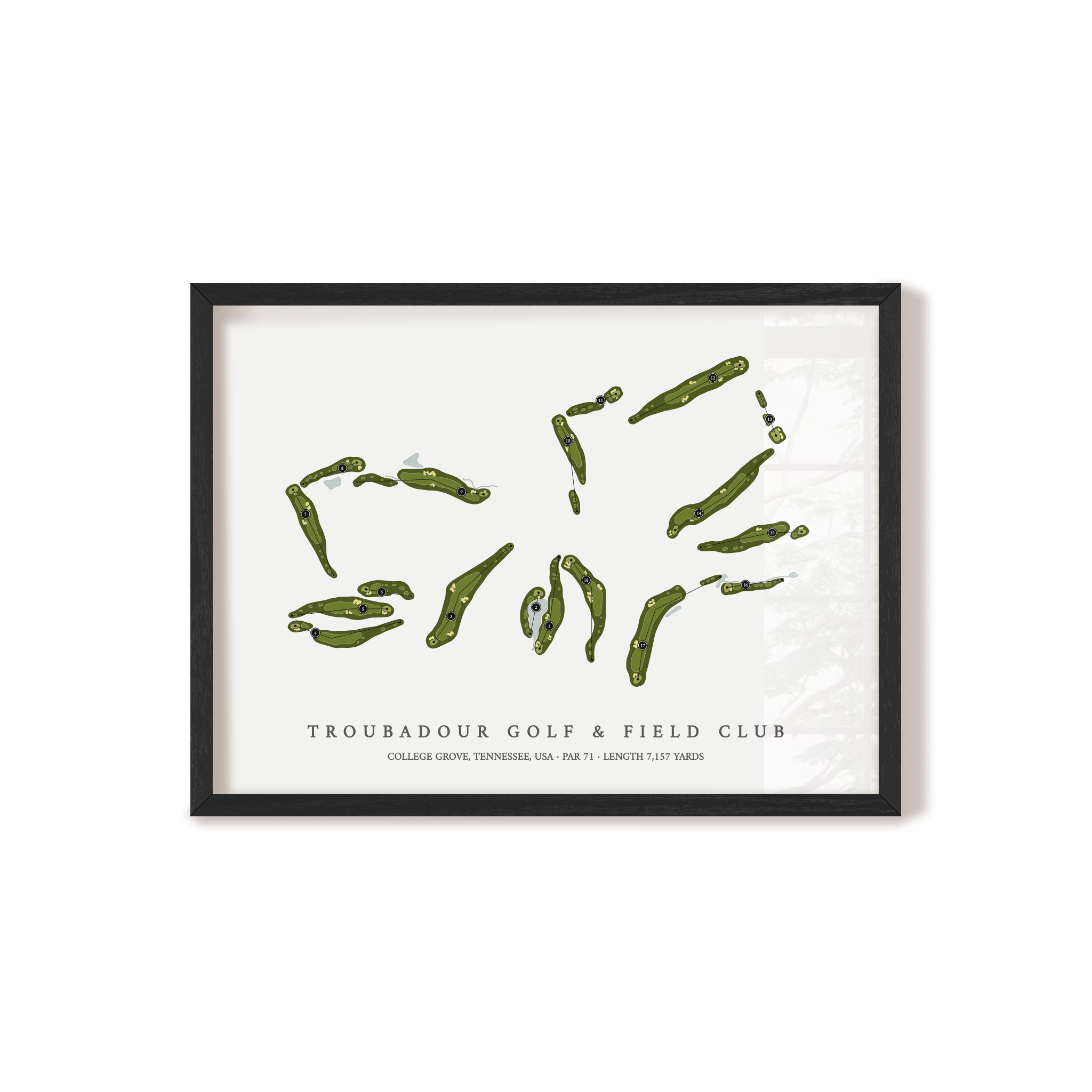 Troubadour Golf & Field Club | Golf Course Map | Black+Frame 