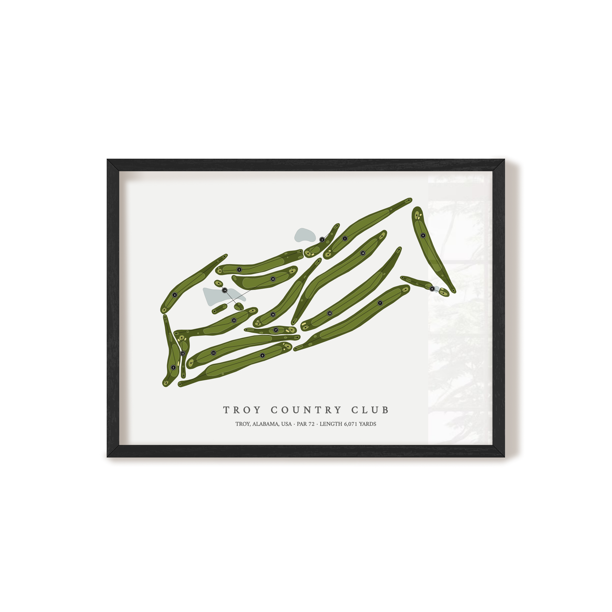 Troy Country Club | Golf Course Map | Black Frame 