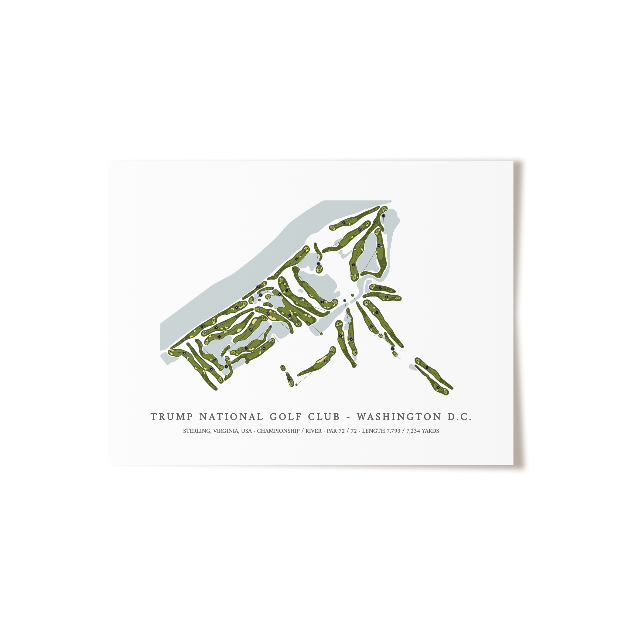 Trump National Golf Club - Washington DC | Golf Course Map | Unframed 