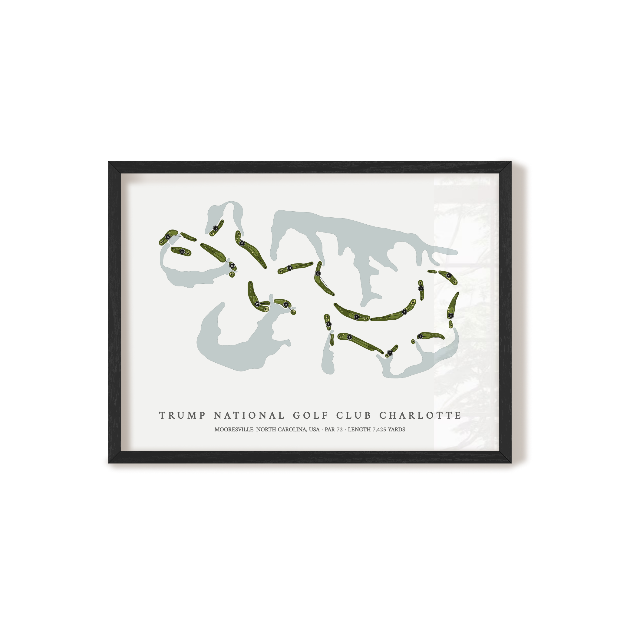 Trump National Golf Club Charlotte | Golf Course Map | Black Frame 