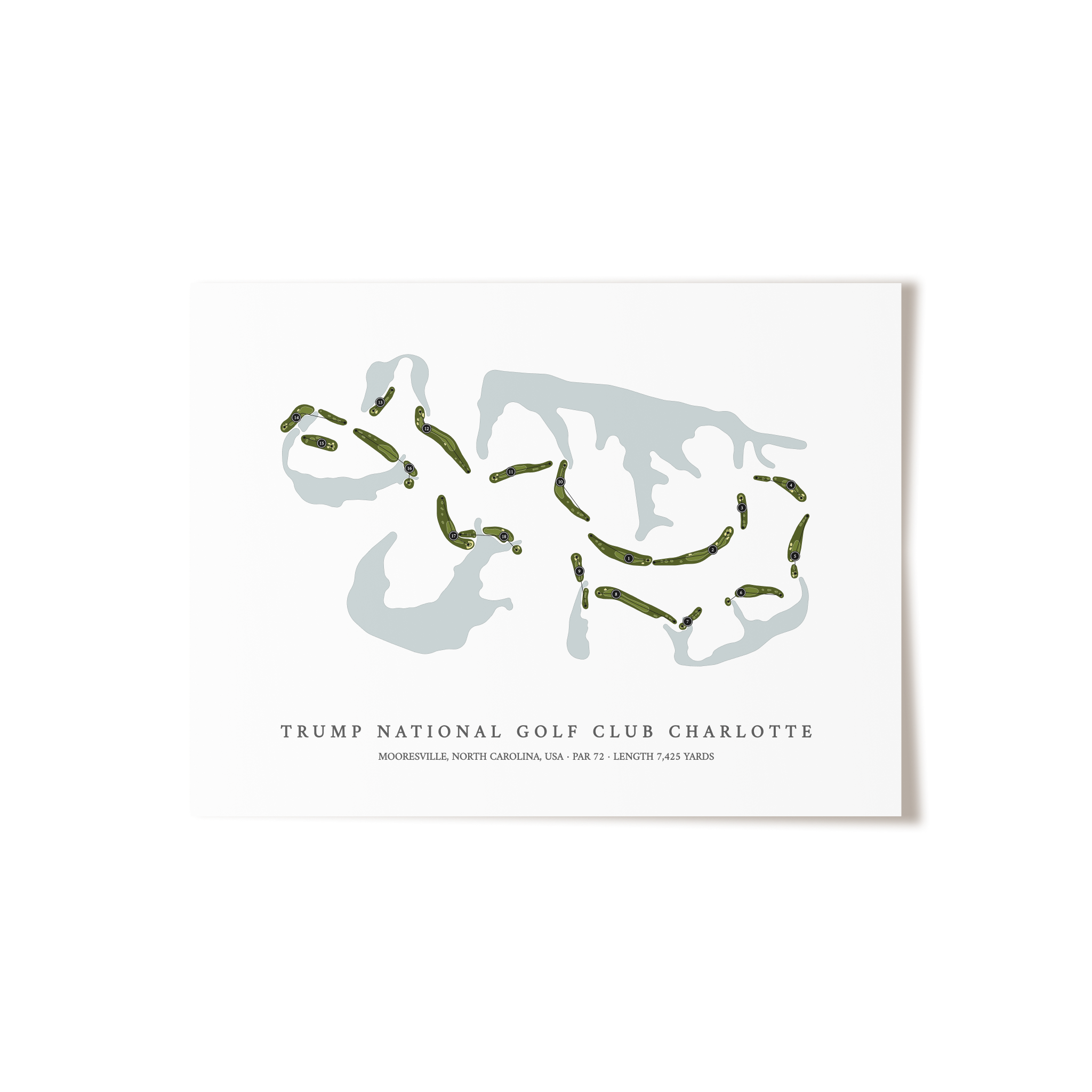 Trump National Golf Club Charlotte | Golf Course Map | Unframed 