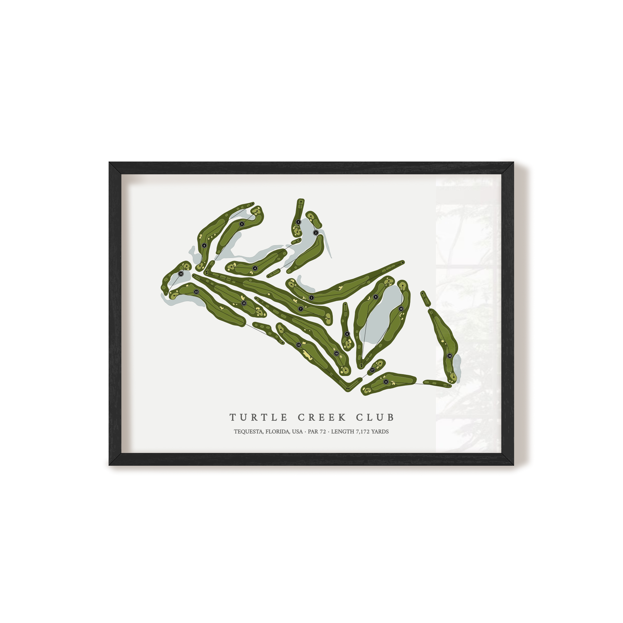 Turtle Creek Club | Golf Course Map | Black Frame 