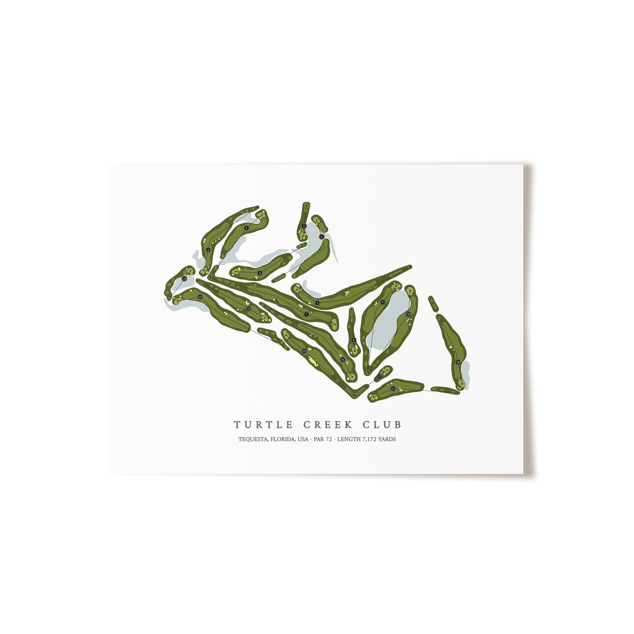 Turtle Creek Club | Golf Course Map | Unframed 