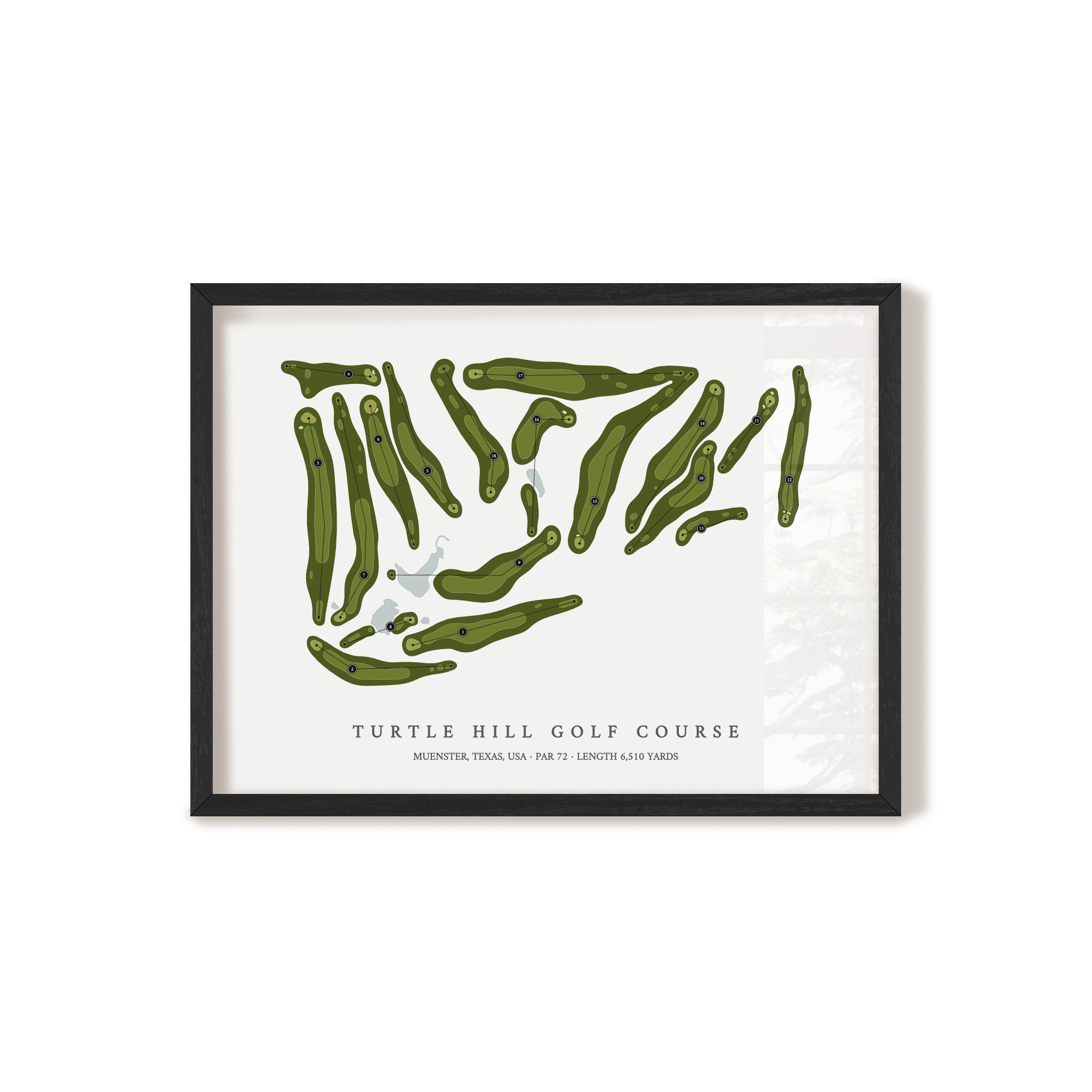 Turtle Hill Golf Course | Golf Course Map | Black Frame 