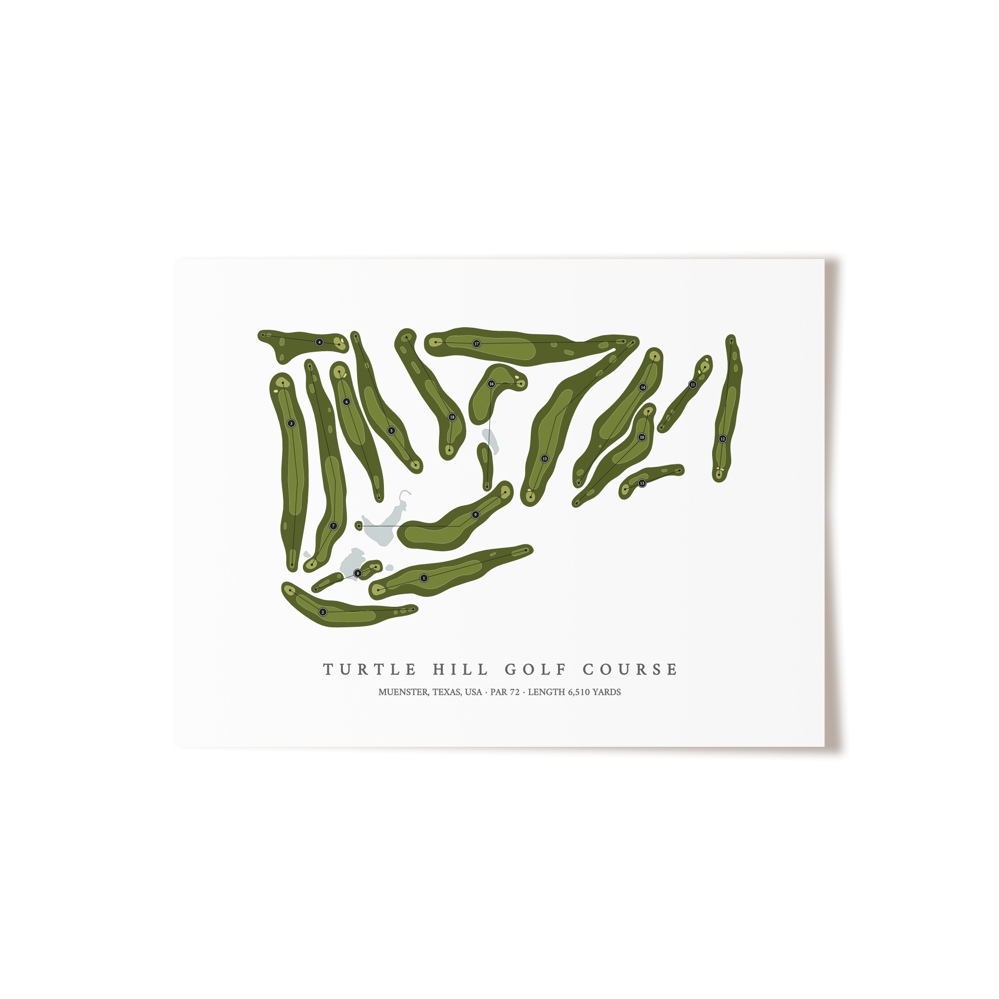 Turtle Hill Golf Course | Golf Course Map | Unframed 