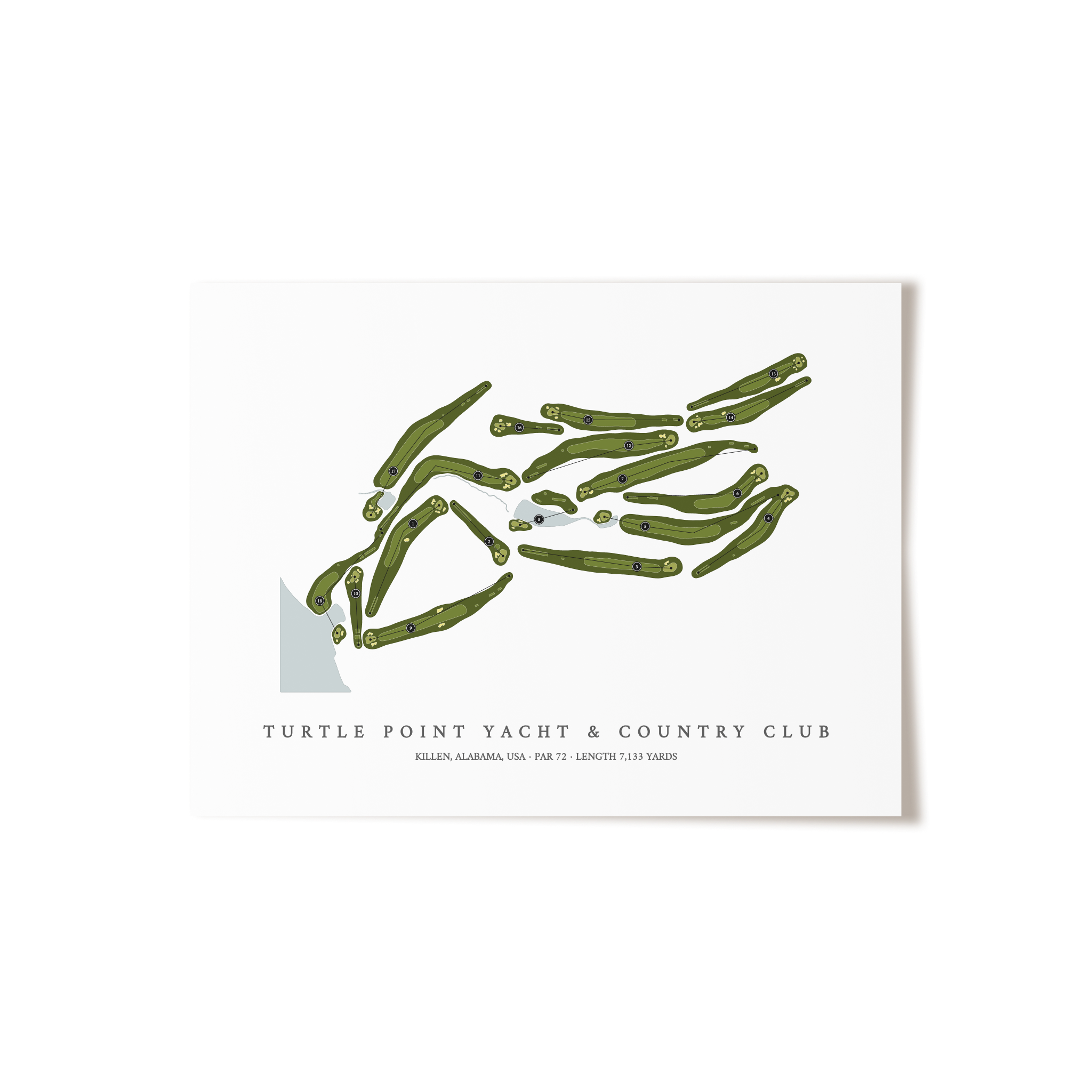 Turtle Point Yacht & Country Club | Golf Course Map | Unframed 