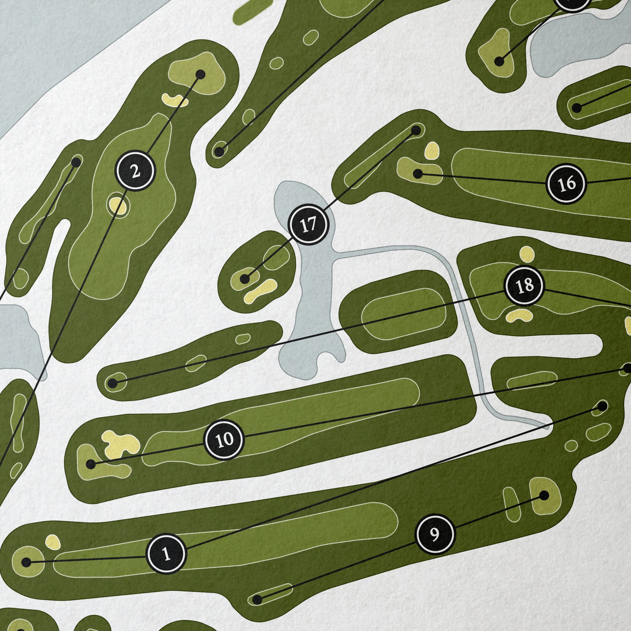 Tuscaloosa Country Club | Golf Course Map | Close Up 