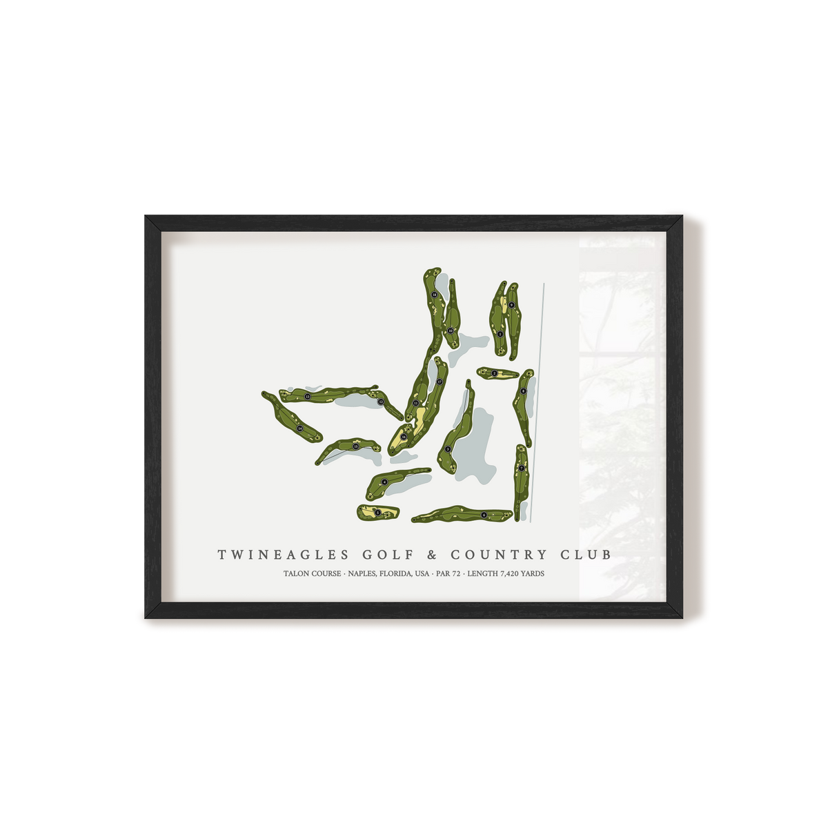 TwinEagles Golf & Country Club - Talon Course | Golf Course Map | Black Frame