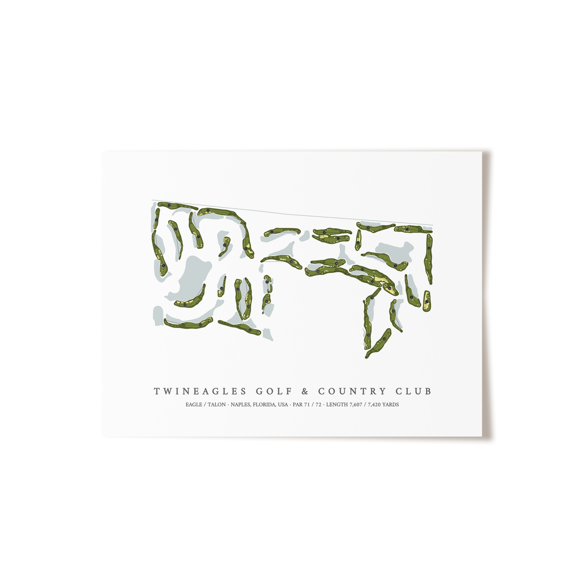TwinEagles Golf & Country Club | Golf Course Map | Unframed
