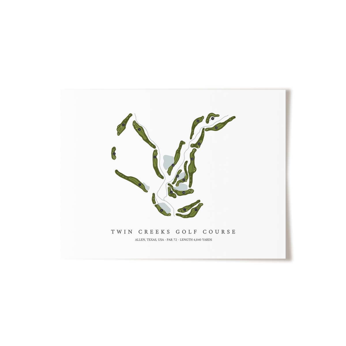 Twin Creeks Golf Course | Golf Course Print | Unframed
