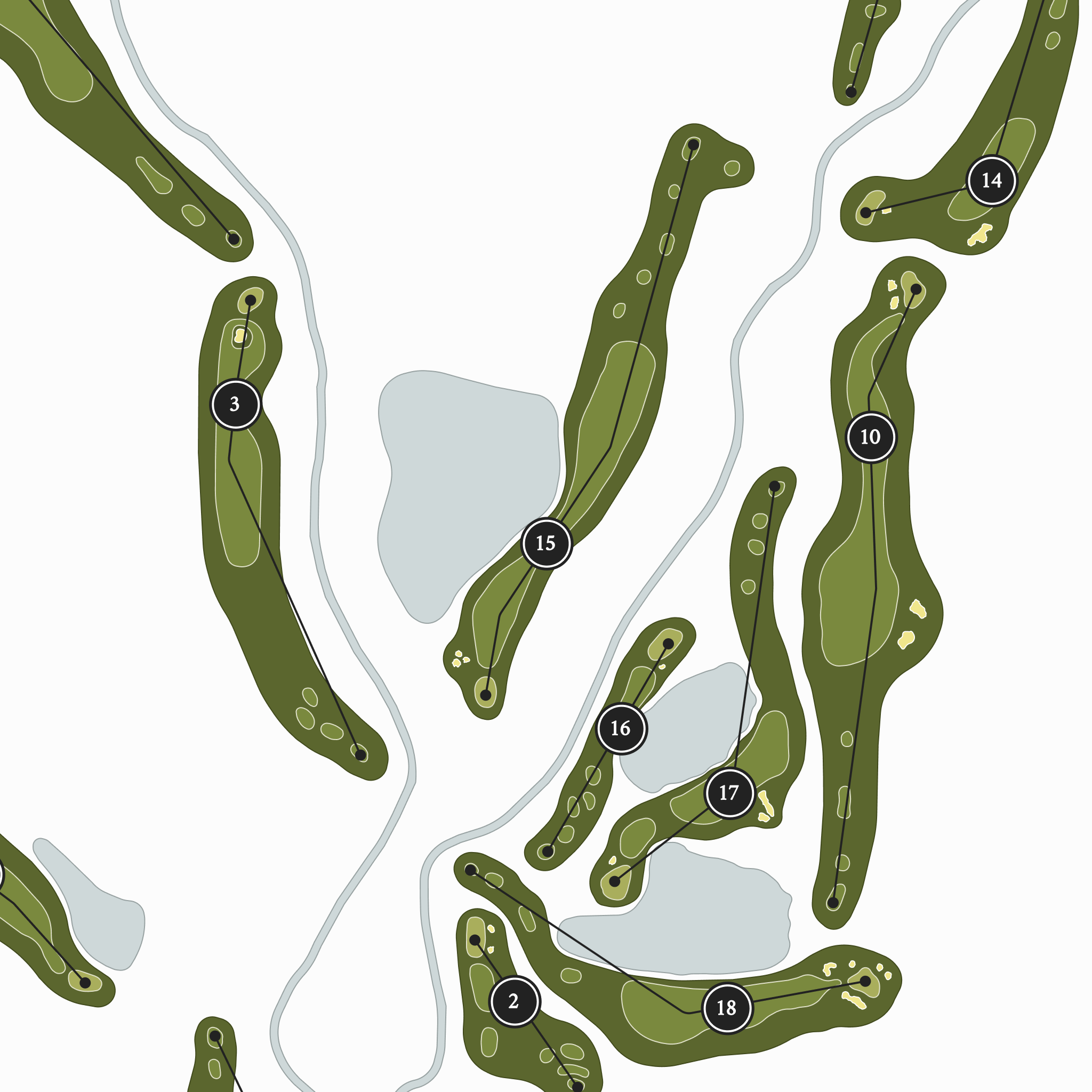 Twin Creeks Golf Course | Golf Course Map | Close Up