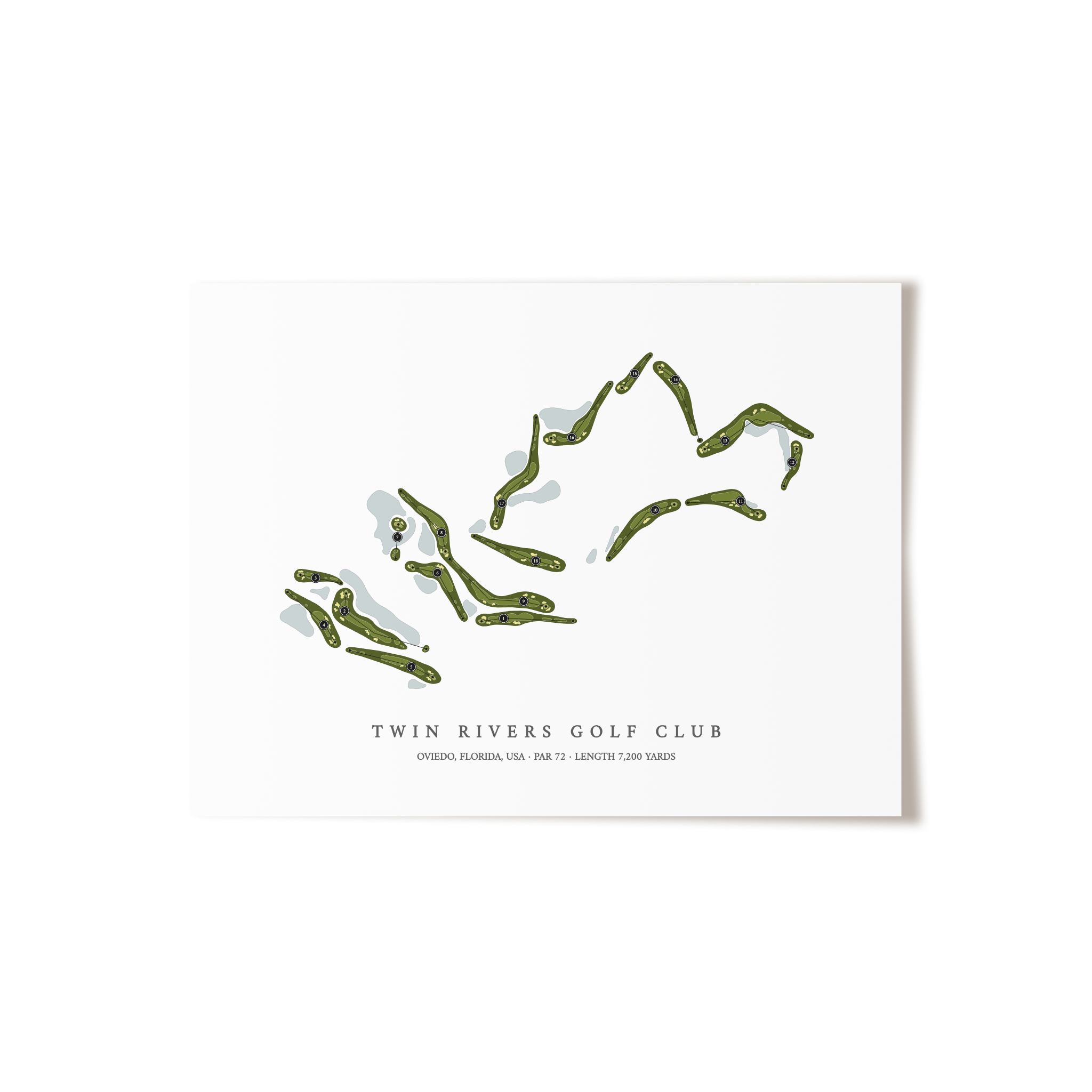 Twin Rivers Golf Club | Golf Course Map | Unframed