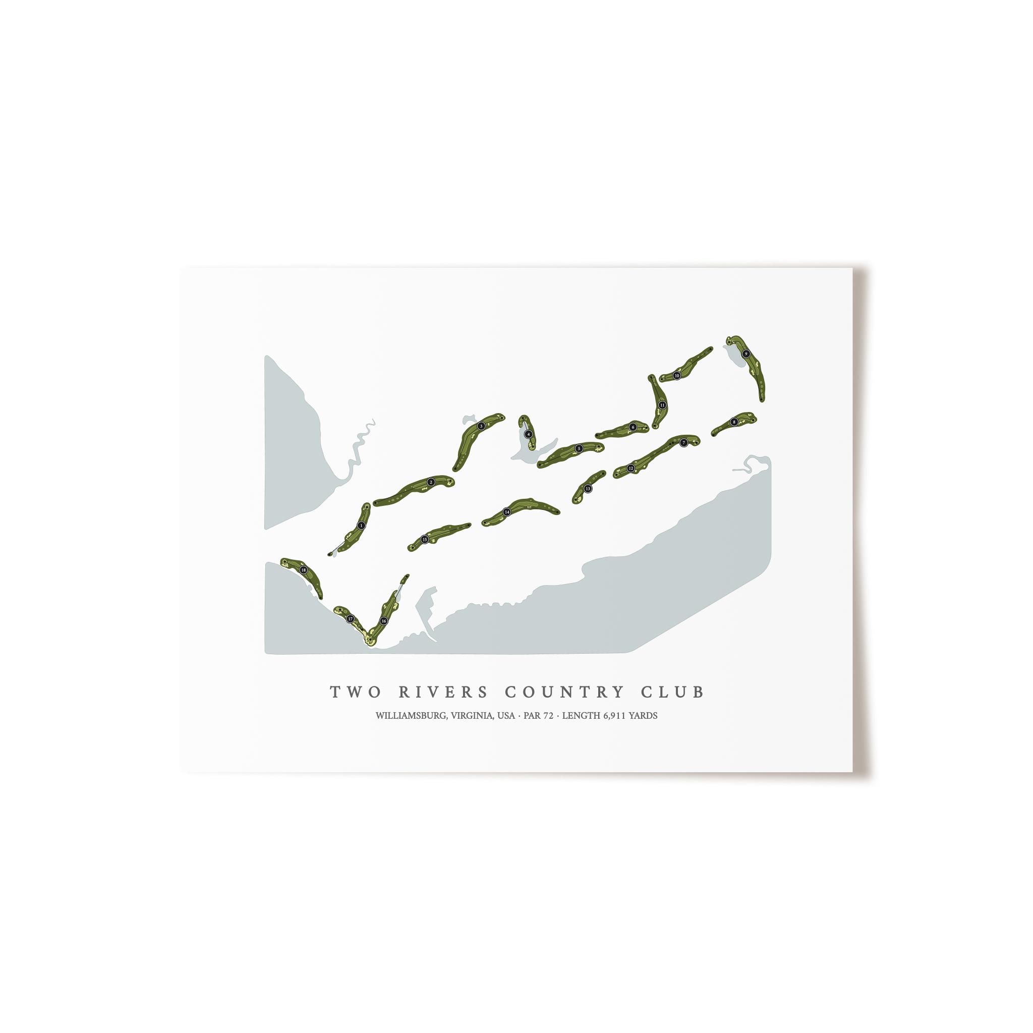 Two Rivers Country Club | Golf Course Print | Unframed 