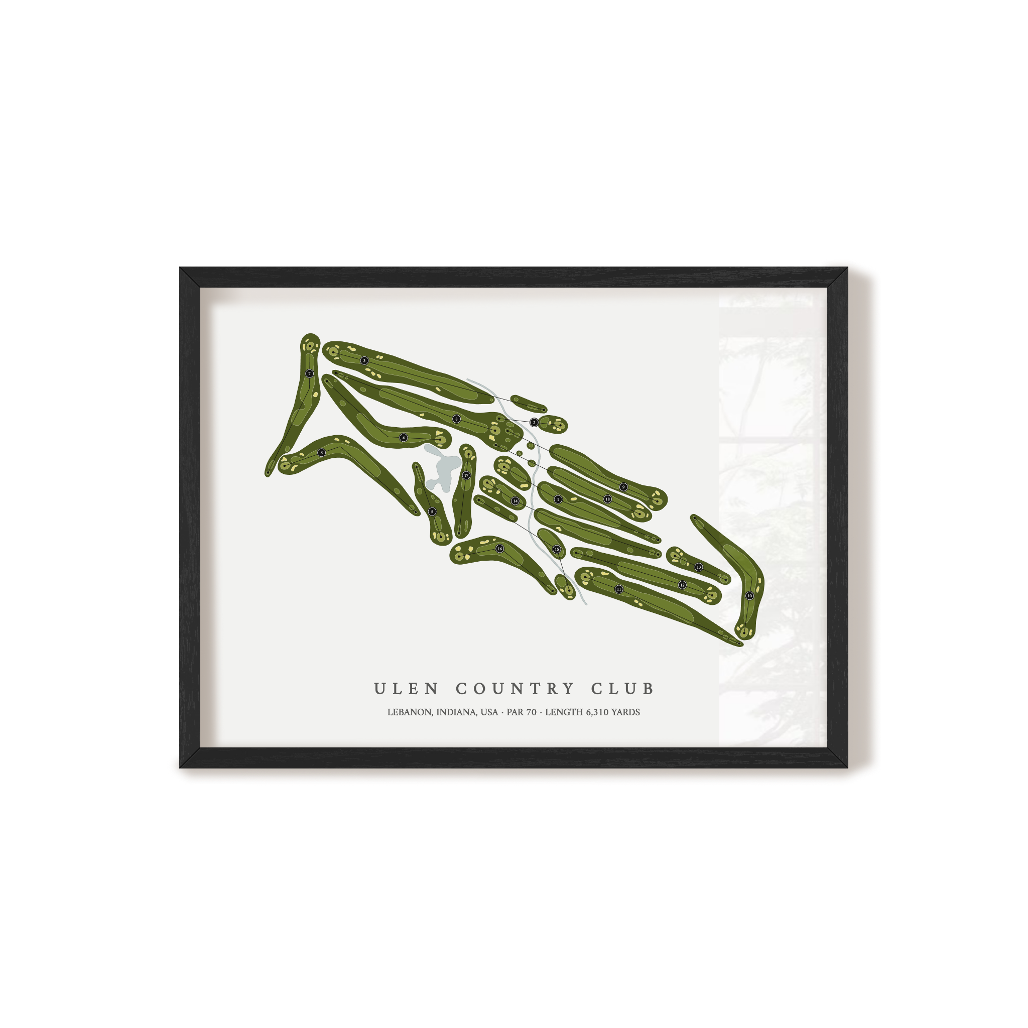 Ulen Country Club | Golf Course Map | Black Frame 