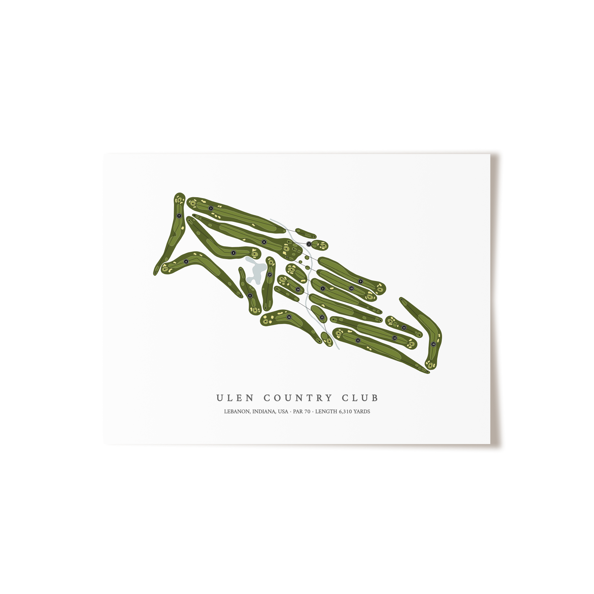 Ulen Country Club | Golf Course Map | Unframed 