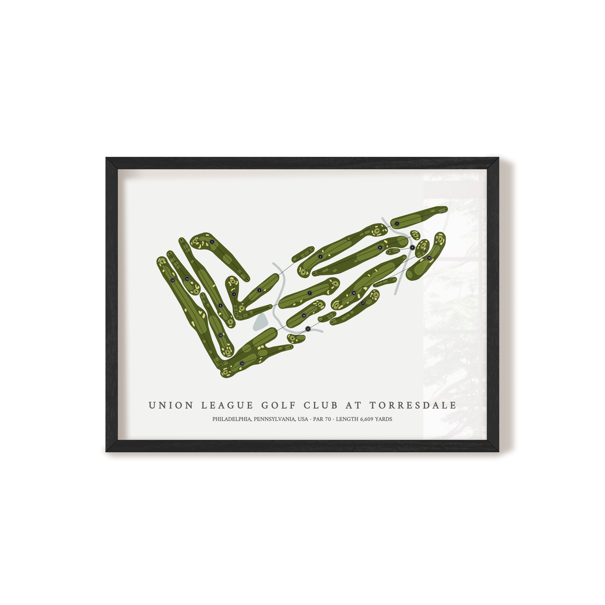 Union League Golf Club at Torresdale | Golf Course Map | Black Frame 